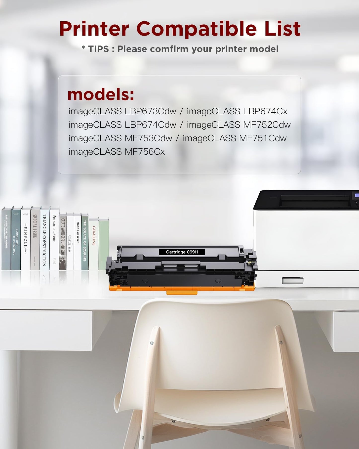 069 Toner Cartridge Set - 4 Pack 069H Toner Compatible with Canon Color imageCLASS MF753cdw MF751Cdw LBP674Cdw MF752Cdw LBP673Cdw Printers High Yield Cartridge Set (Black Cyan Yellow Magenta)