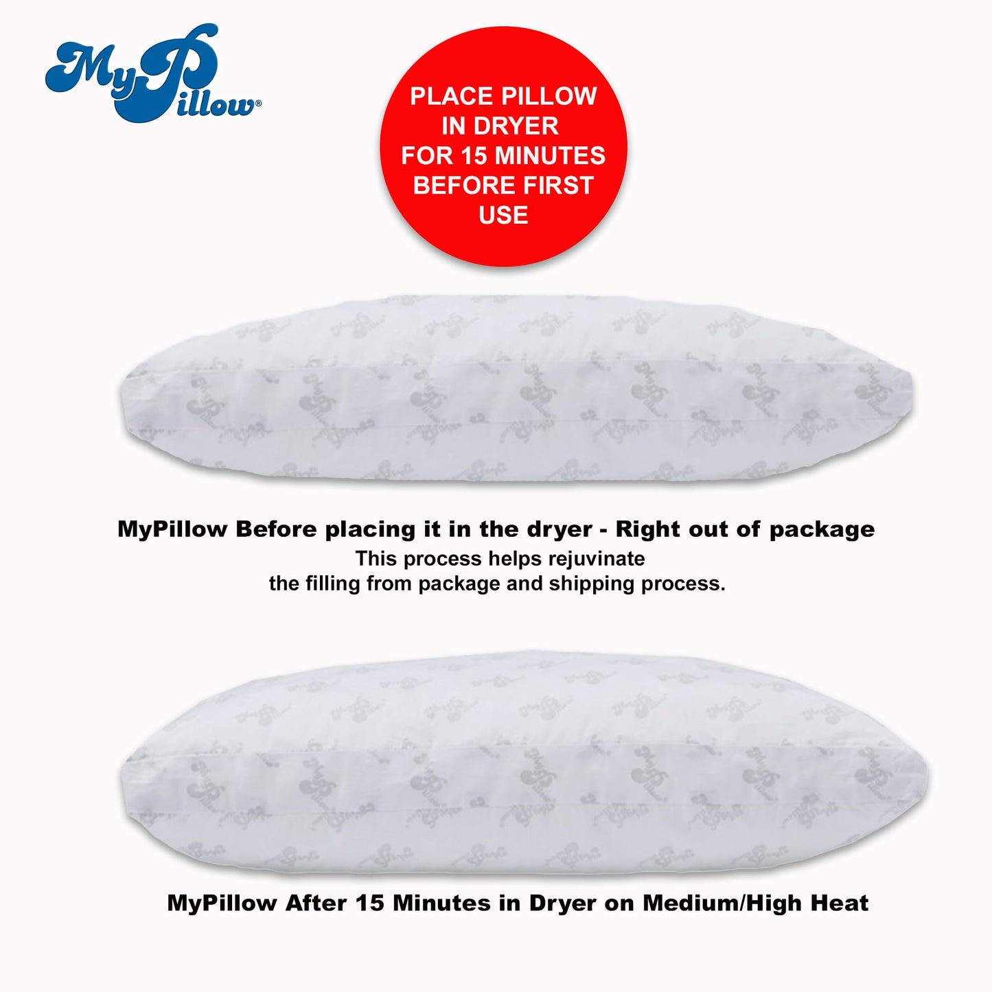 MyPillow Bedding Bed Pillows for Sleeping Standard Size, Perfect for Back, Stomach or Side Sleepers - My Pillow Classic Pillow [Standard, Firm]