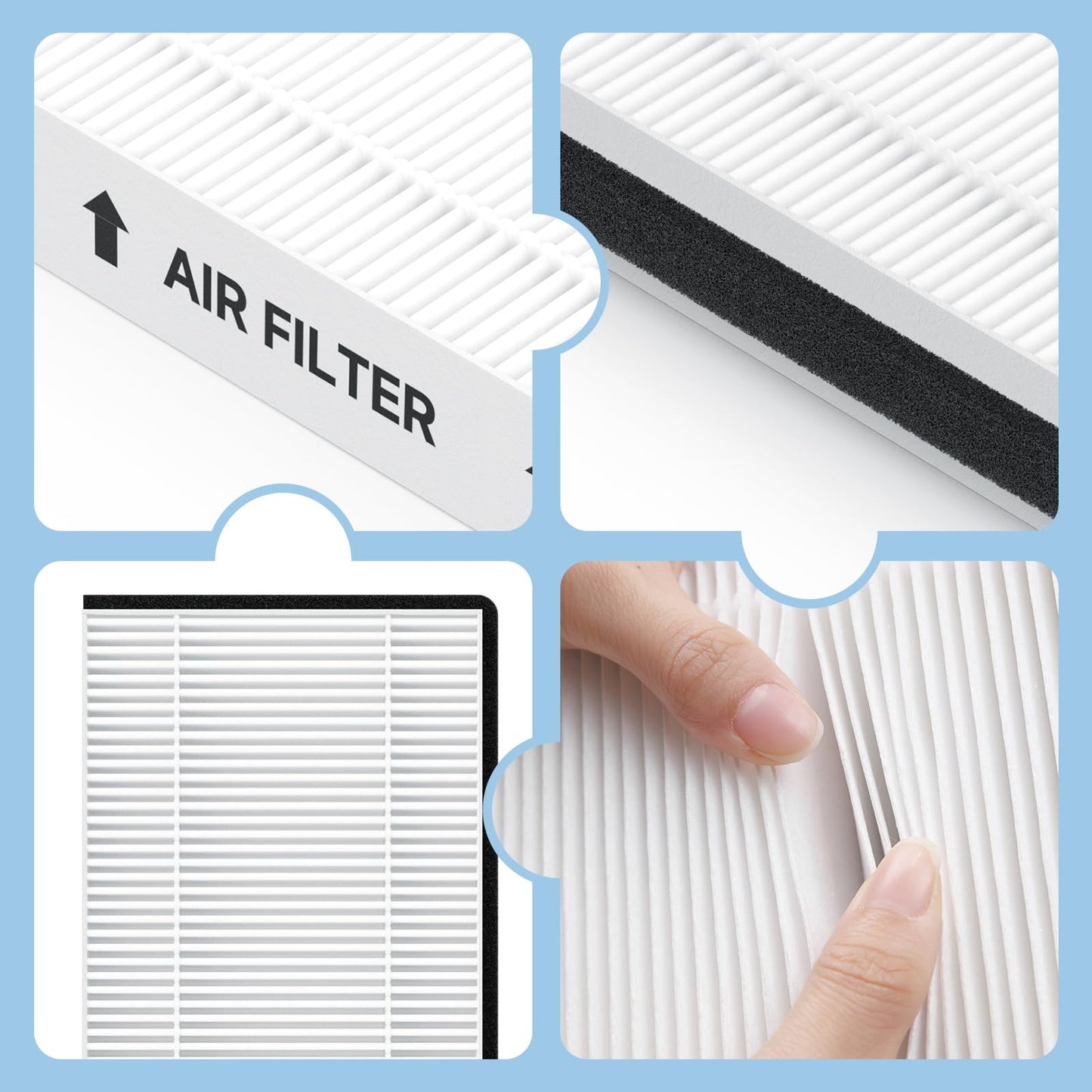 Harebery 4 Pack FV10VE1 Air Filter Replacement Compatible with Panasonic Energy Recovery Ventilator FV10VE1, FV-10VE1, FV10VEC1, FV-10VEC1, FV10VEC2