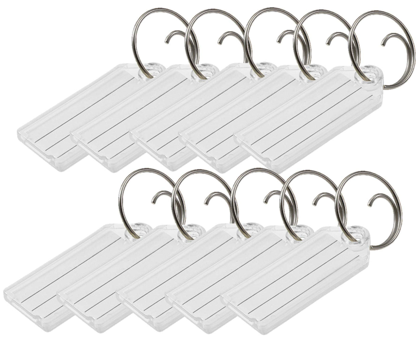 Lucky Line Key Tag with Tang Easy Key Ring, Clear, Box of 100 (1230010)