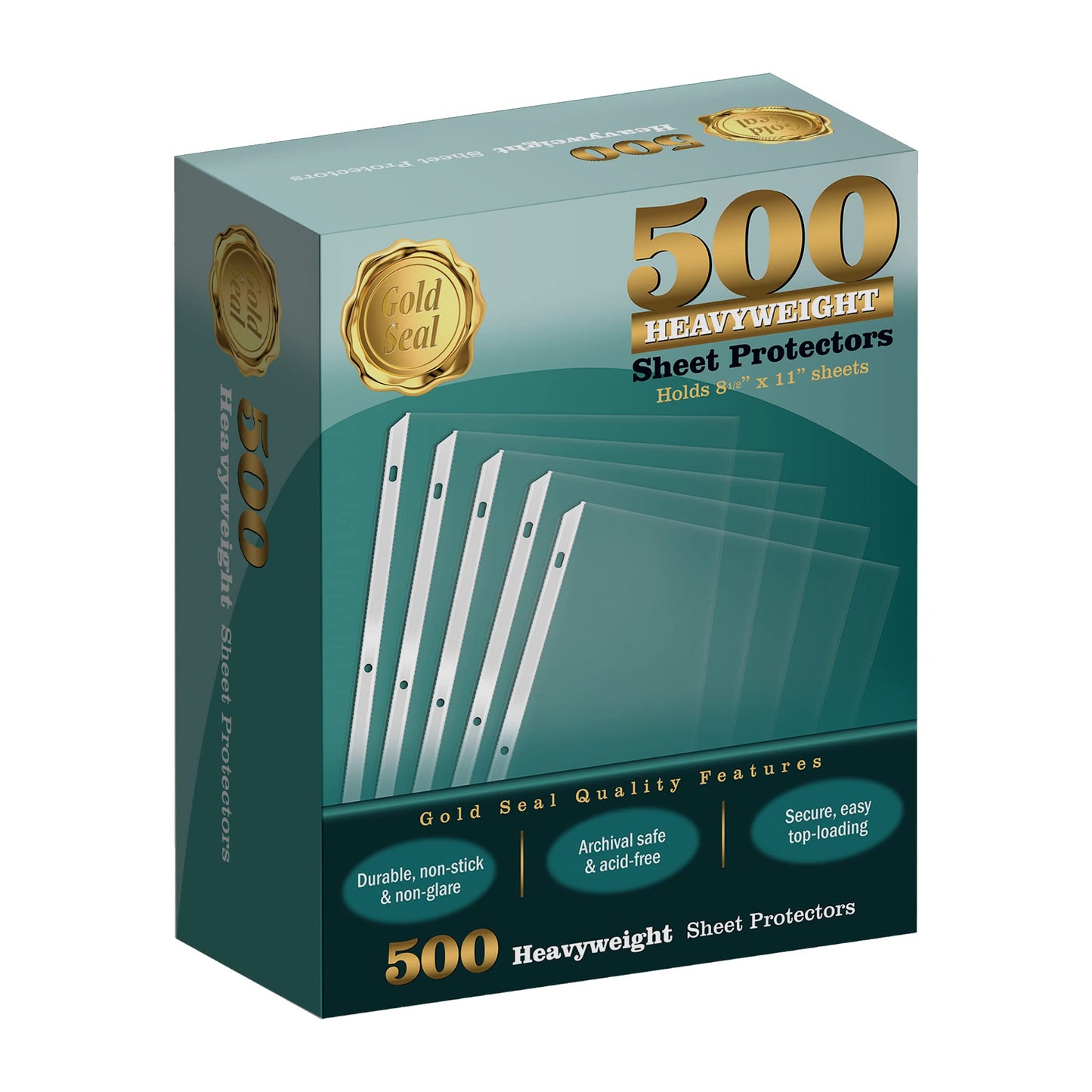 GOLD SEAL 500/Box Clear Heavyweight Poly Sheet Protectors8.5 x 11"