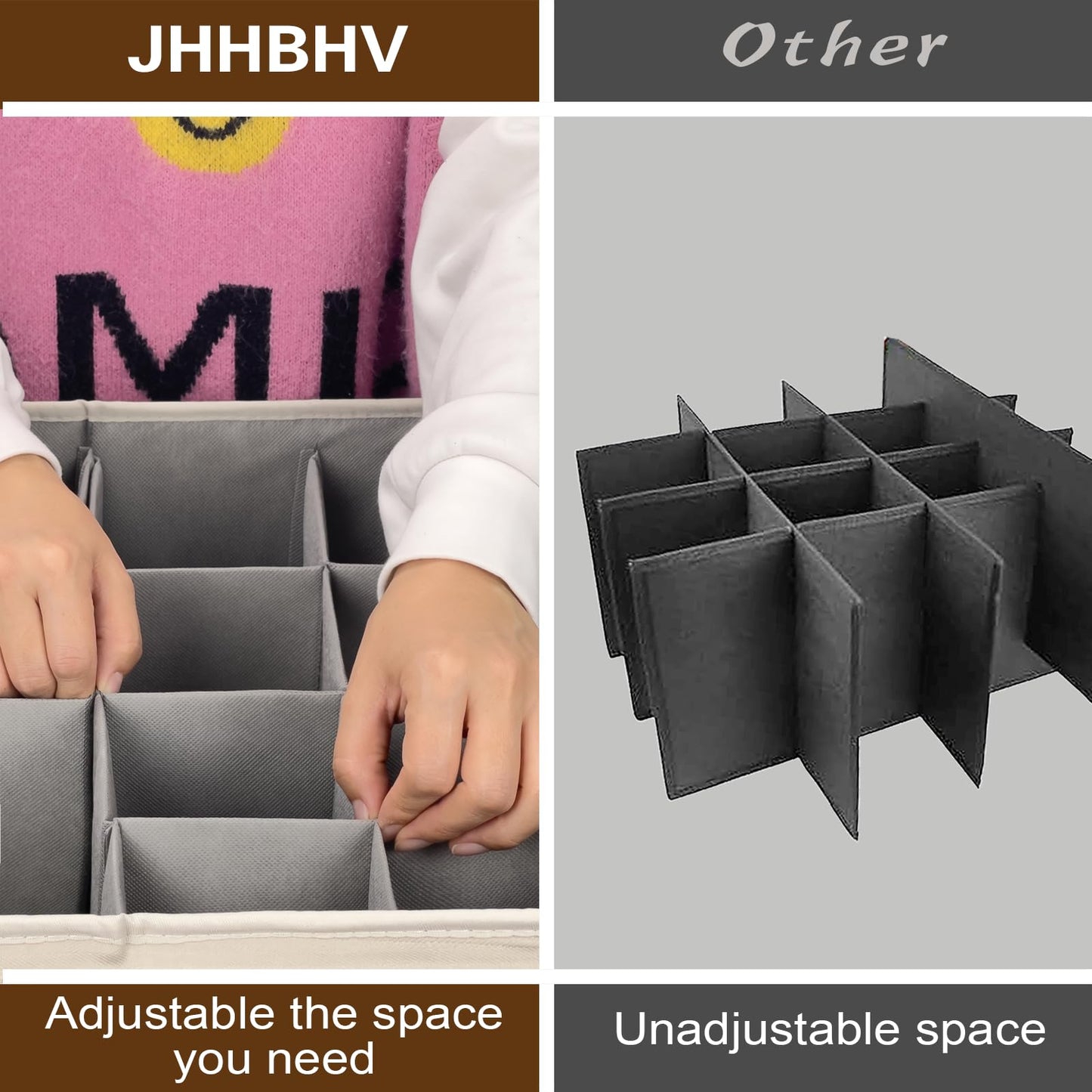 JHHBHV 2 Pack Shoe Organizer for Closet, Adjustable Shoe Box Storage Containers, Large Foldable Shoe Bins with Clear Cover, Space Saving Shoes Holder with 4 Handles, Fits 16-32 Pairs, Beige