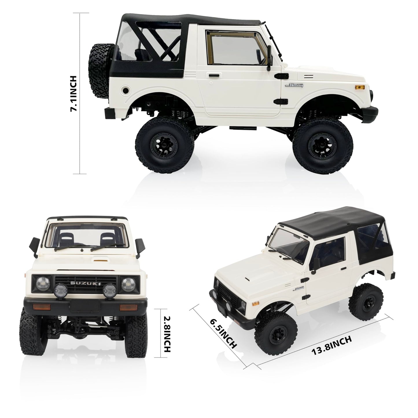 1/10 RC Crawler, WPL C74-1 Jimny JA11 RC Rock Crawler 4x4 2.4Ghz Remote Control Off Road Truck, 4WD RC Pickup Truck RTF with LED Light Hobby Grade Toy Gifts for Adults
