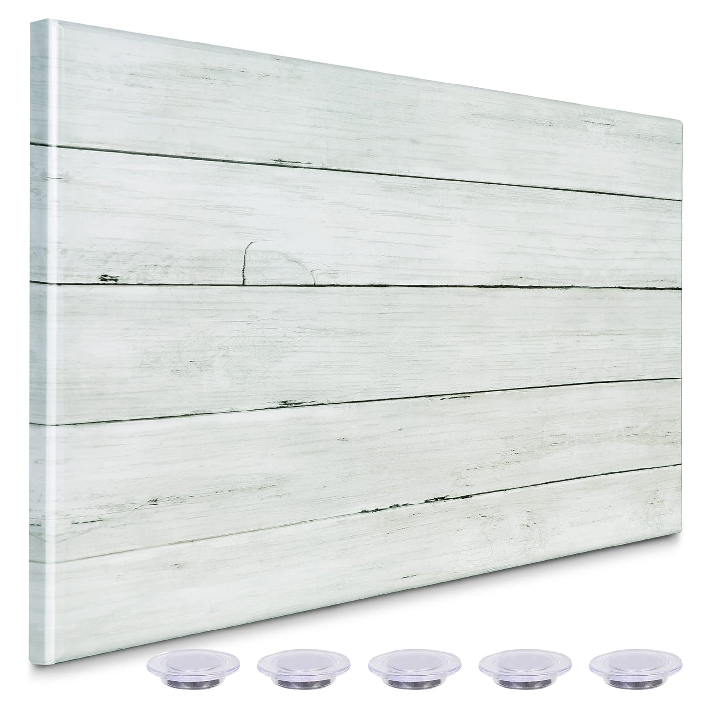 Aitakatta Wooden Planks Print Magnetic Surface Dry Erase Board, 30 x 20 inches Decorative White Board for Wall with Design, Frameless Dry Erase Board for Wall（Plank,5075,1pc）