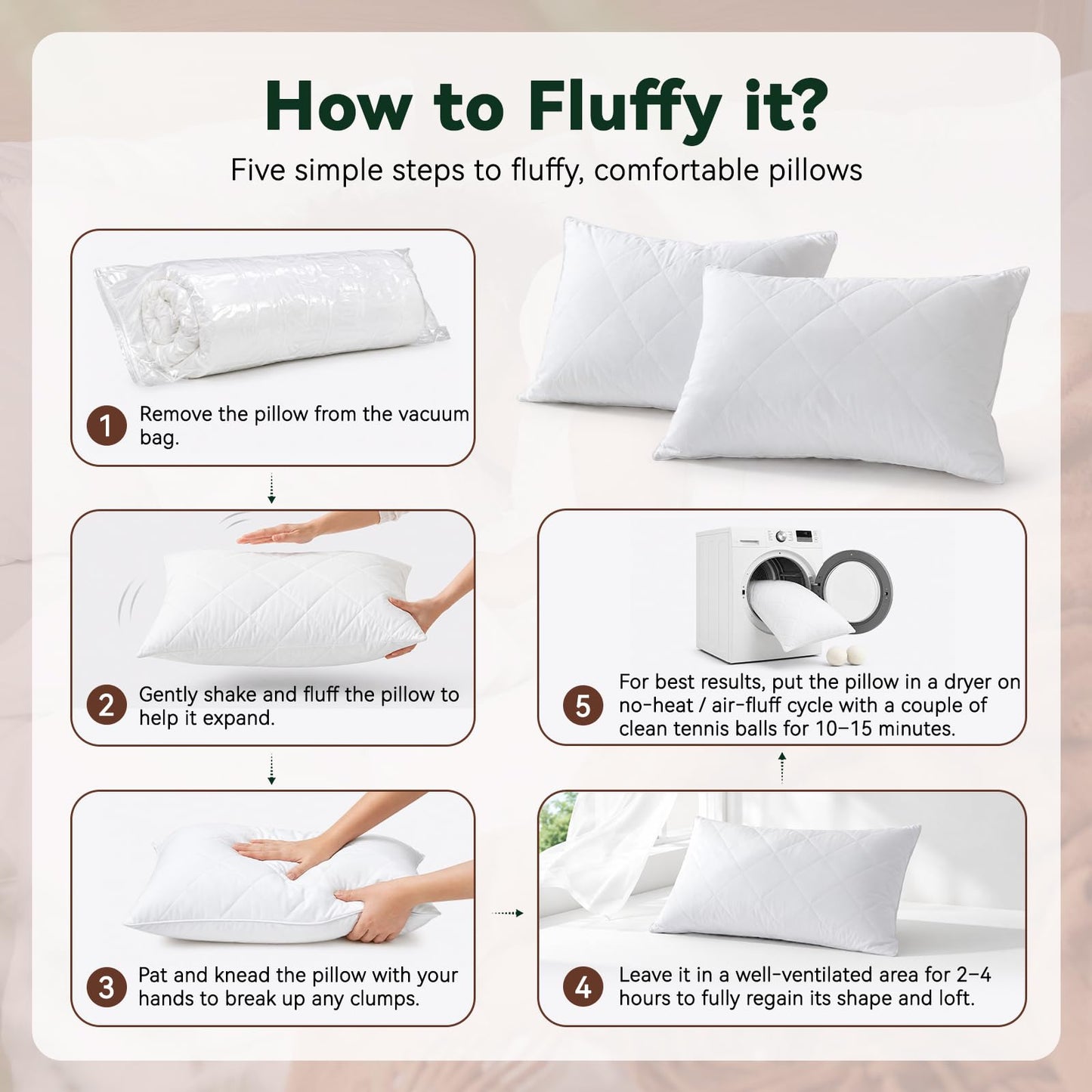 Three Geese White Goose Feather Cotton Pillows Queen Size Set of 2 - Soft 600 Thread Count Organic Cotton Cover, Soft Goose Feather Down Pillows for Side and Back Sleepers, 20x28inches