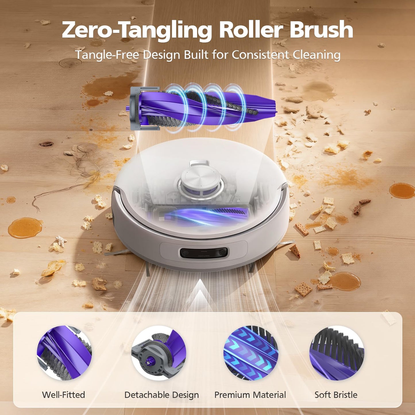 25-Pack Freo Z10 Replacement Parts Accessories for Narwal Freo Z10 / Freo Z10 Ultra Vacuum Cleaner, Include 2 Roller Brushes, 6 Side Brushes, 4 Filters, 6 Mop Pads, 6 Dust Bags and 1 Cleaning Brush