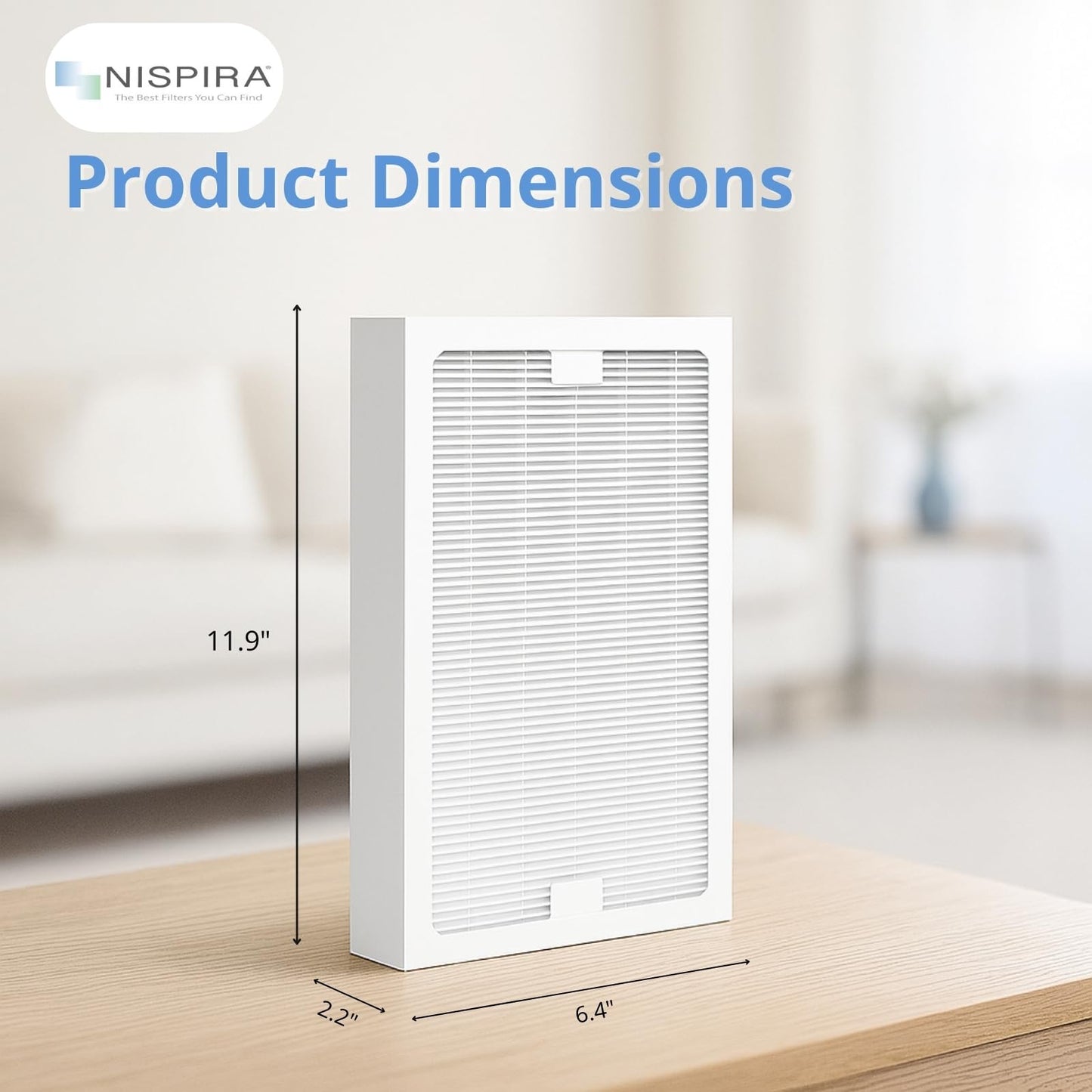 Nispira True HEPA Replacement Filter Compatible with Hunter Models 30966, 30747, 30748, 30750, 30856, 37748, 37750 Air Purifier, 1 Pack
