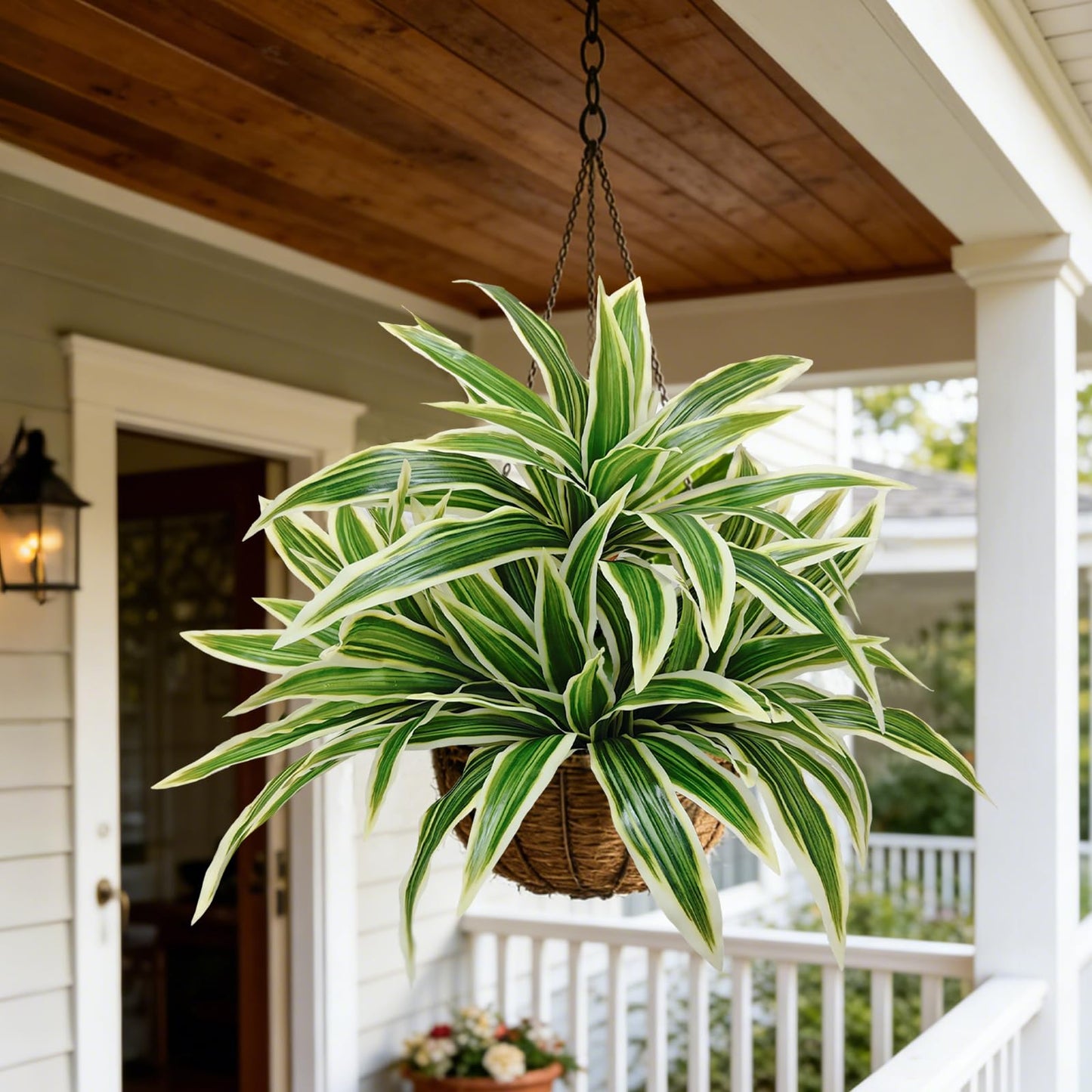 Cherica 4Pcs Fake Ferns, Faux Outdoor Plants UV Resistant,3D Real Touch Fake Plants Total 80 Blades,Weatherproof Artificial Plants Outdoor Indoor for Garden Porch Home Office Decor