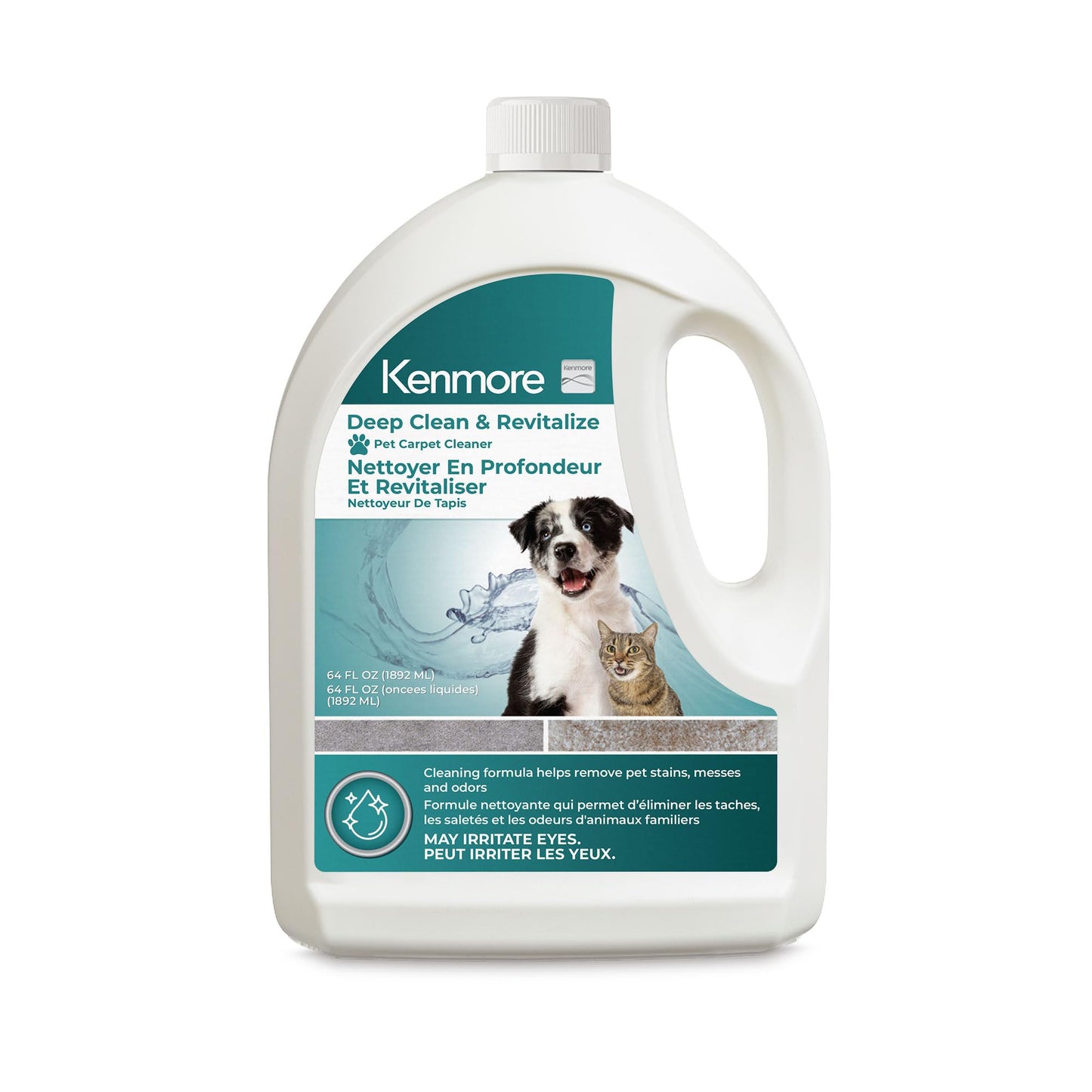 Kenmore KS1010 Deep Clean & Revitalize Pet Carpet Spot Cleaner Formula, 64 Oz for Carpet, Rugs, and Upholstery, Eliminates Pet Stains, Messes and Odors