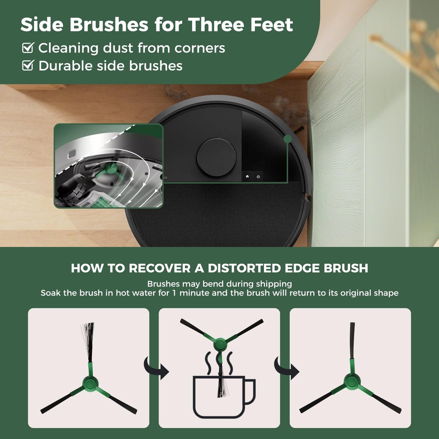 24 Pcs Accessories Kit for iRobot Roomba Plus 405 Combo/505 Combo/507 Combo Robot Vacuum Cleaner: 1 Main Brush, 6 Dust Bags, 6 Mop Pads, 4 Filters, 6 Side Brushes and 1Cleaning Brush(400/500 Series)
