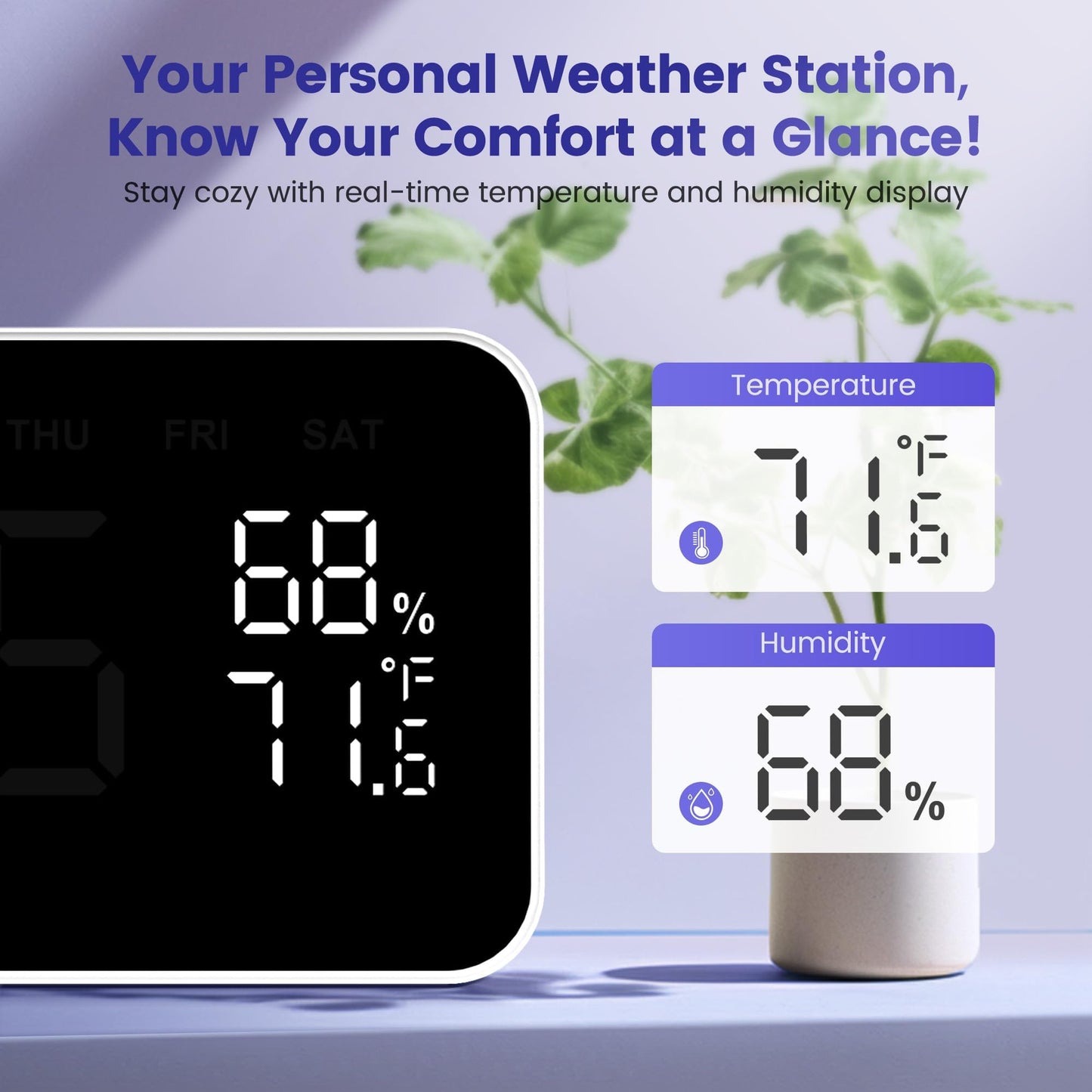 Dekala Bed Shaker Loud Alarm Clock for Heavy Sleepers Adults, Vibrating Dual Alarm Clocks for Bedrooms, Large Display Auto Dimmer,Temperature & Humidity Detect, 7-Day Programmable, Ideal Gift