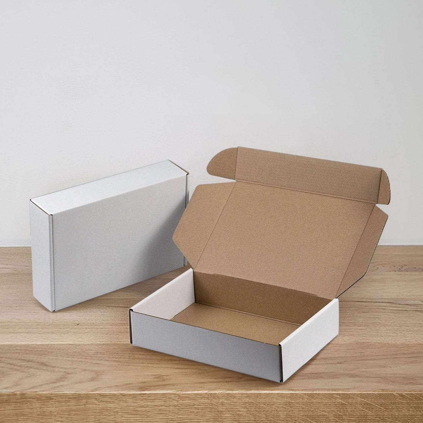 SUNLPH 50 Pack 9x6x2 Inches Small Shipping Boxes, White Corrugated Cardboard Boxes, Moving Mailing Packing Box