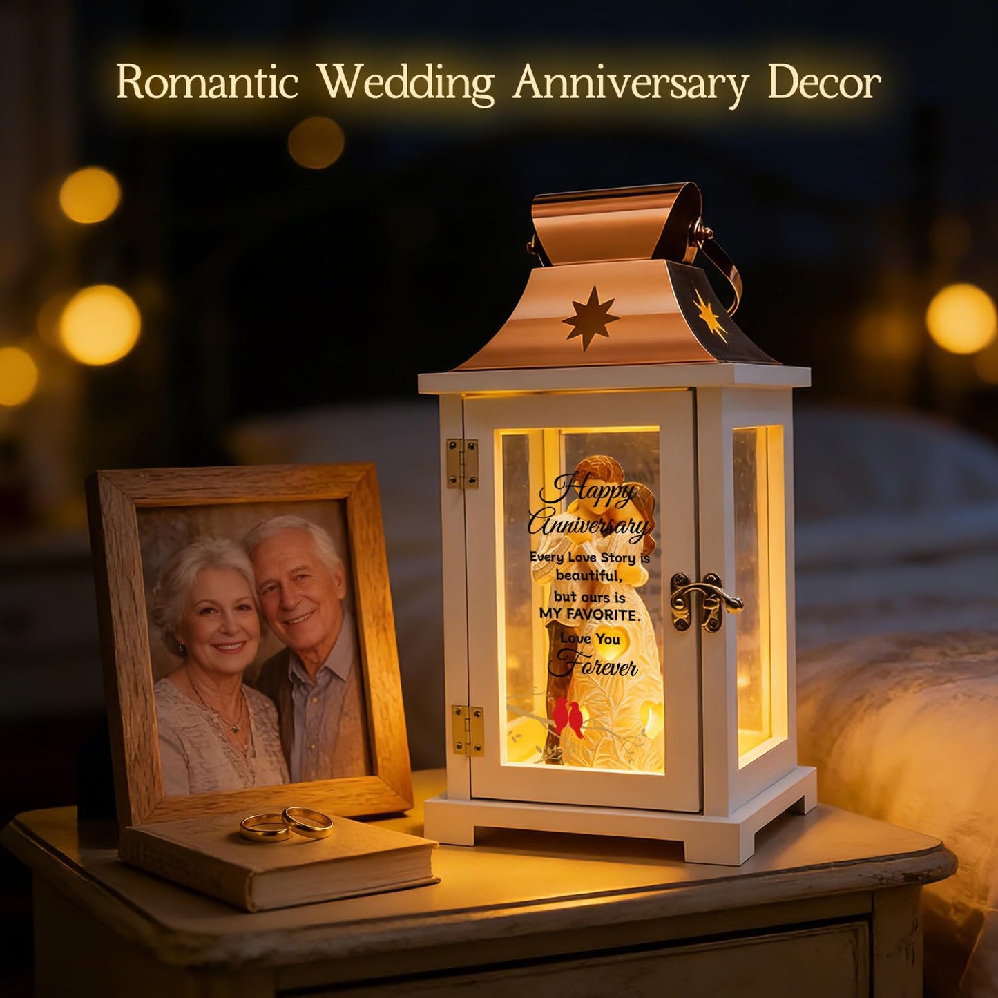 Homazing Wedding Anniversary Lantern Gift for Couple Wife Women Her Husband, Best Anniversary Wedding Gift for Couple Wife Parents 1st, 5th, 25th, 50th