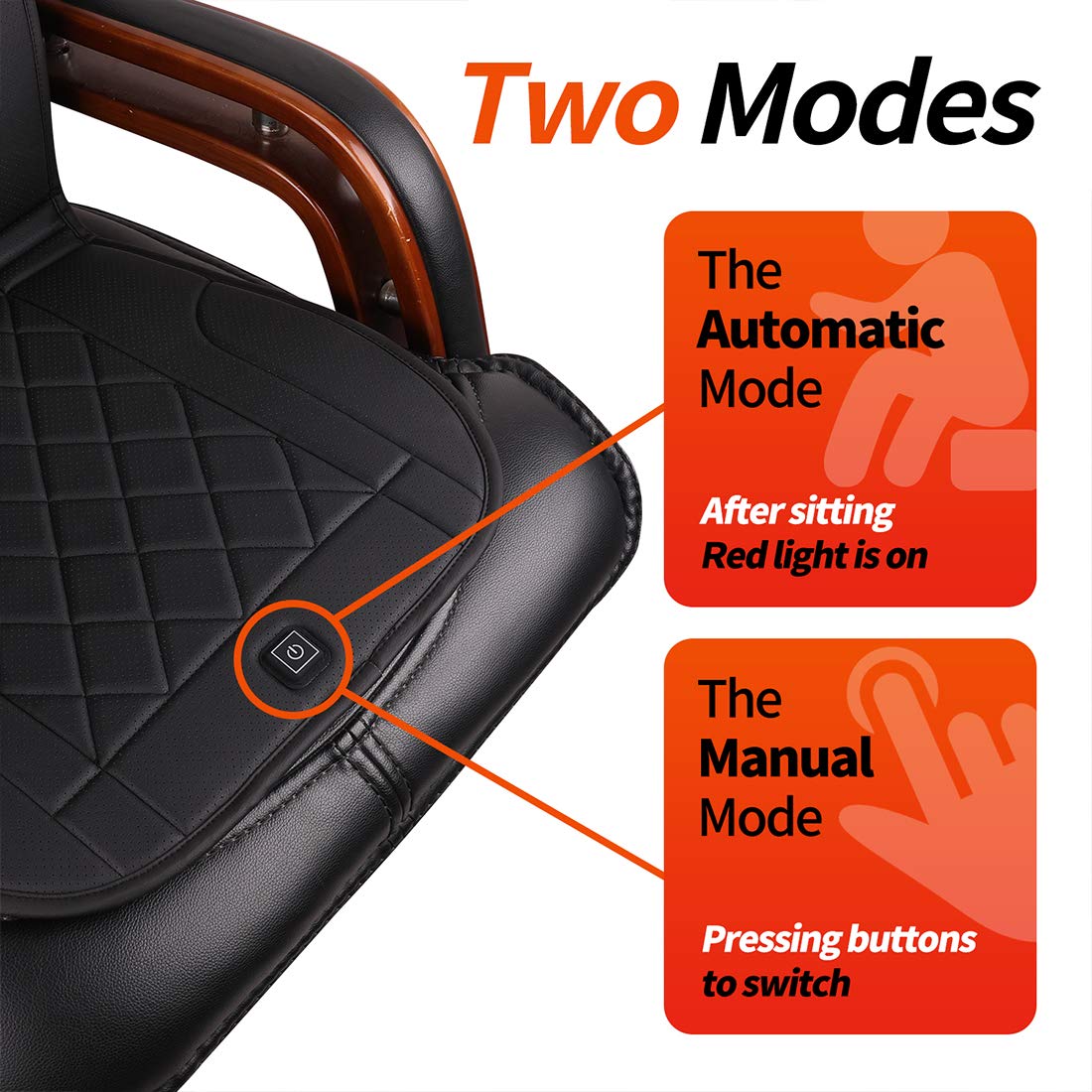 KINGLETING Heated Seat Cushion with Pressure-Sensitive,Heating Chair Pad for Home, Office and More