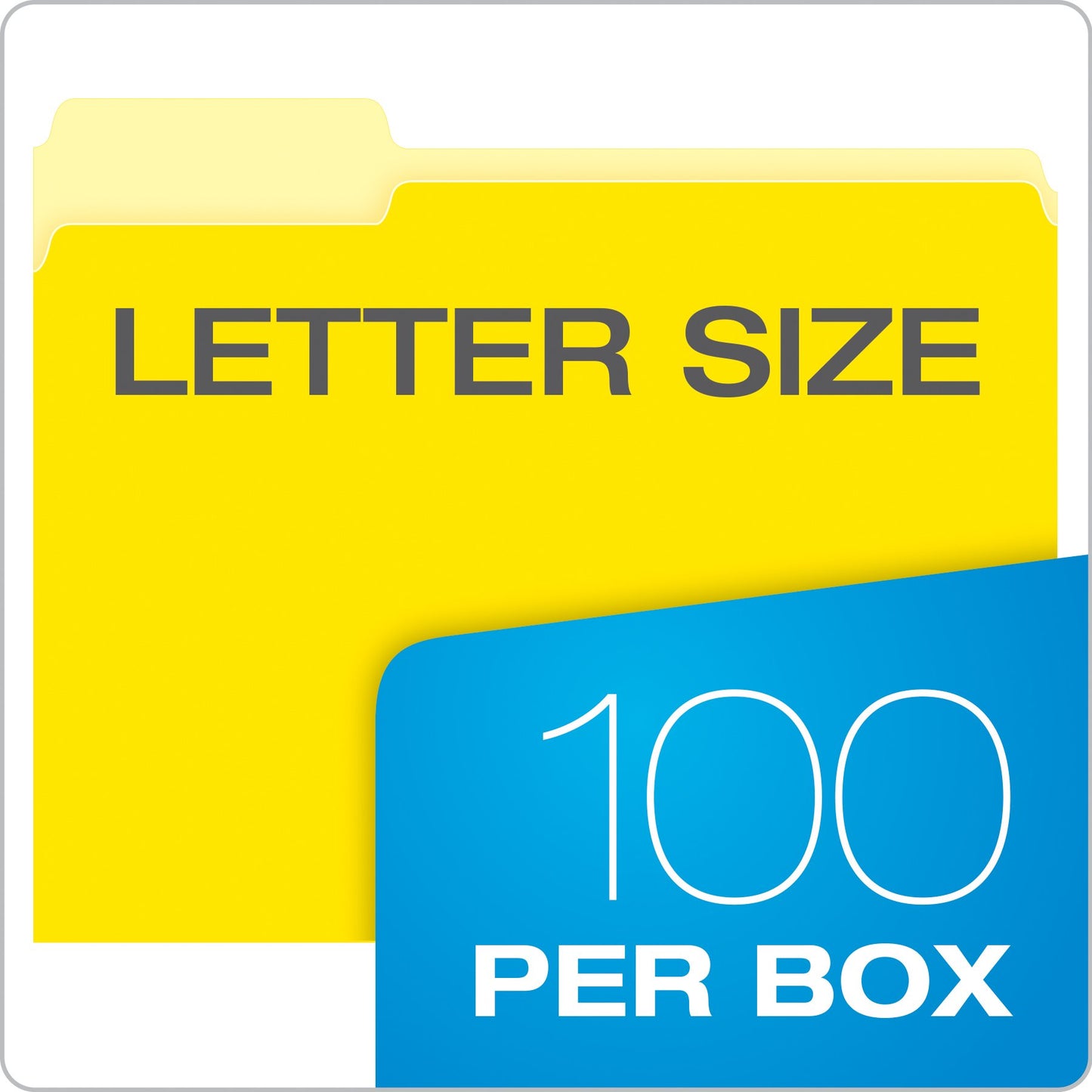 Pendaflex Two-Tone Color File Folders, Letter Size, Yellow, 1/3 Cut, 100 per box (152 1/3 YEL)