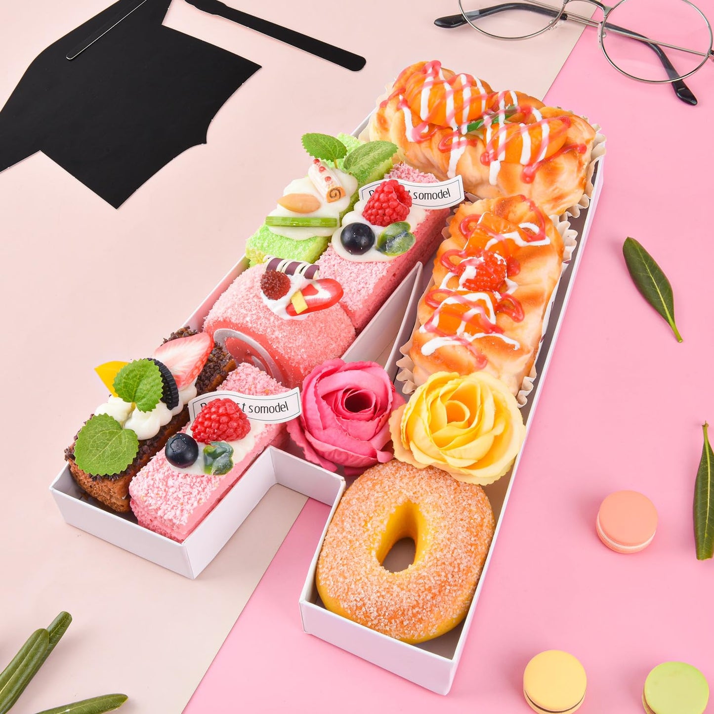Datyiiha GRAD Set Cardboard Letter for Charcuterie 10.2'' Congrats Grad Fillable Tray Charcuterie Paper Box for Graduation Party Decorations Chocolate Candy Cupcake Container