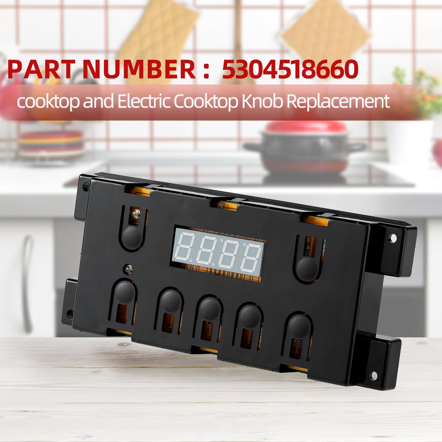 5304518660 316455400 316222801 Range Oven Stove Clock Timer Control Board Replacement Part Compatible for Frigidaire Electrolux Kenmore Electric Range, 7 Button