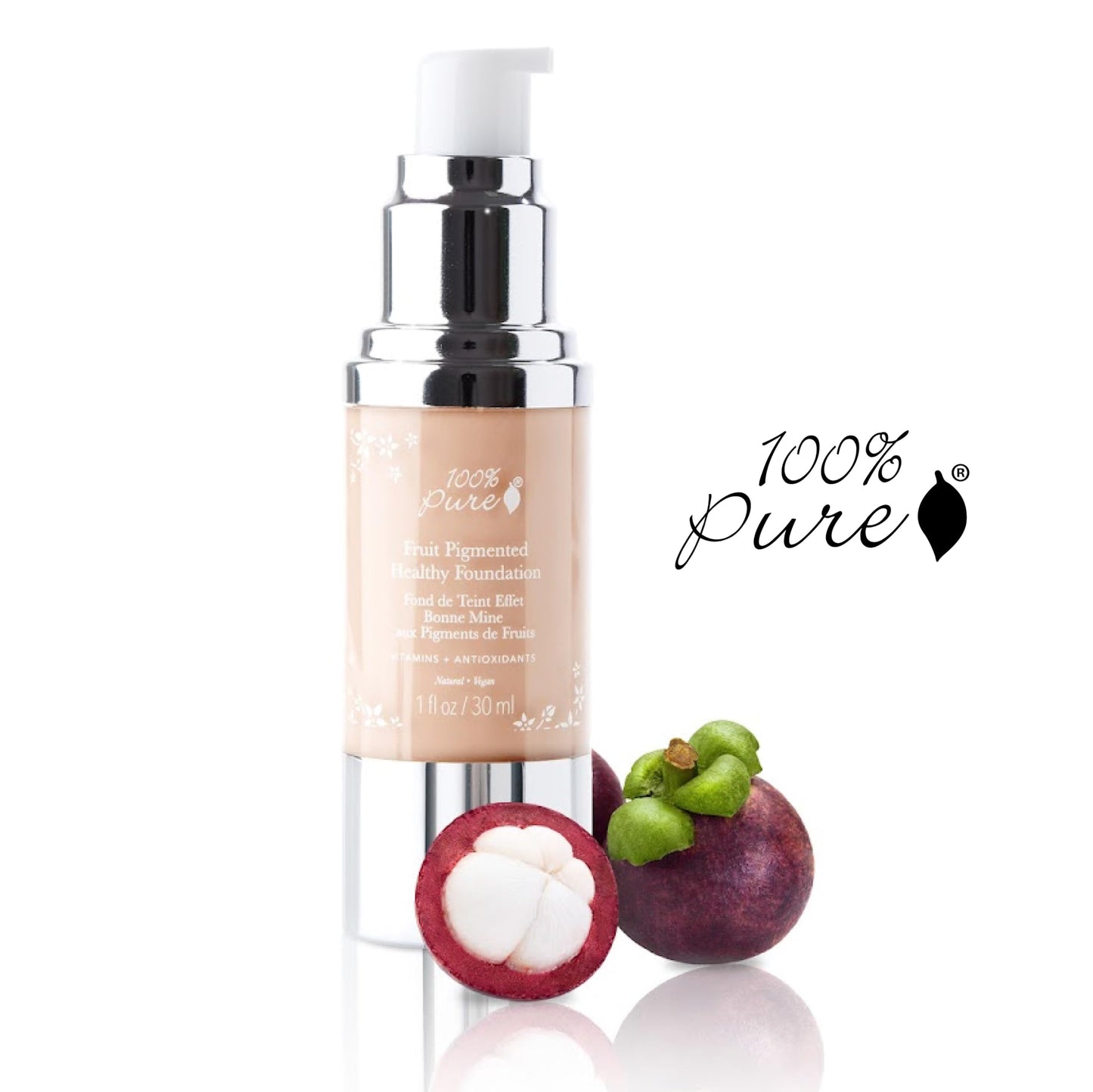 100% PURE Fruit Pigmented Healthy Foundation, Alpine Rose, Liquid Foundation Makeup, Anti-aging, Full Coverage, Matte Finish - 1 Fl Oz