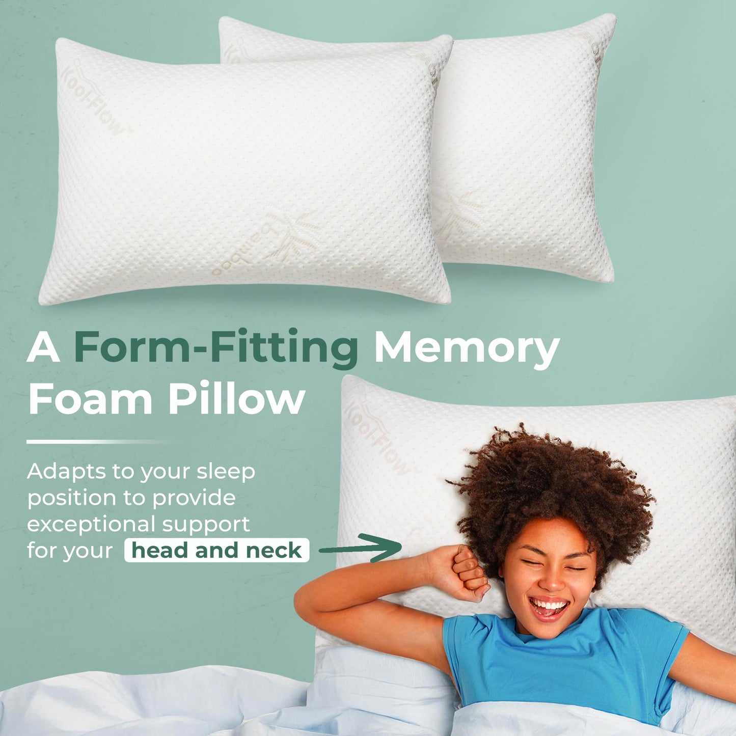 Snuggle-Pedic Shredded Memory Foam Pillow - The Original Cool Pillows for Side, Stomach & Back Sleepers - Sleep Support That Keeps Shape - College Dorm Room Essentials for Girls and Guys - Queen