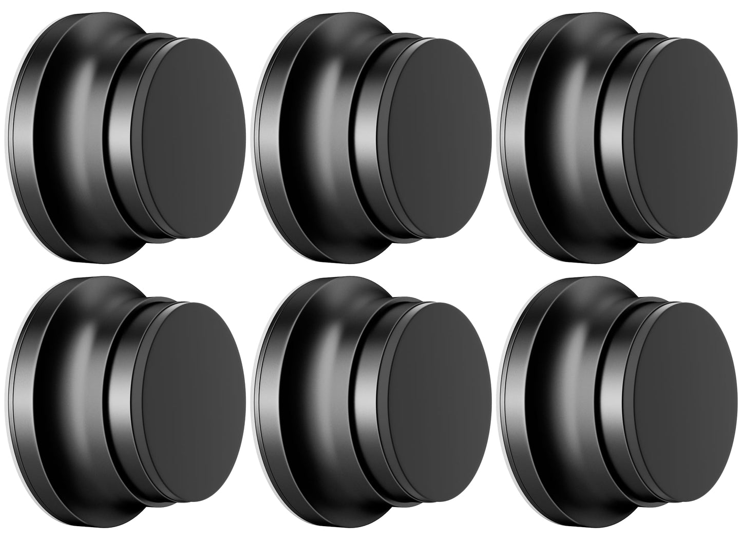 6PC Door Stoppers for Wall, 1.65 x 0.9 Inch Door Knob Wall Protector with Silicone & Aluminum Alloy, Adhesive & Screw Mounting Door Bumper for Home & Office Walls, Black