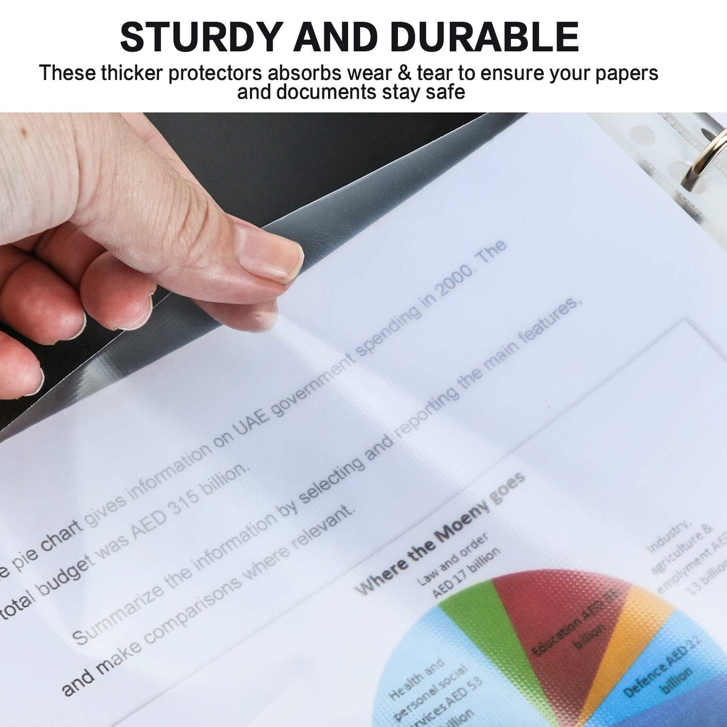 Sheet Protectors, PANDRI 700 Pack Clear Heavy Duty Plastic Page Protectors Sheet Reinforced 11-Hole Fit for 3 Ring Binder Fits Standard 8.5 x 11 Paper, 9.25 x 11.25 Top Loaded, Excluding Acid