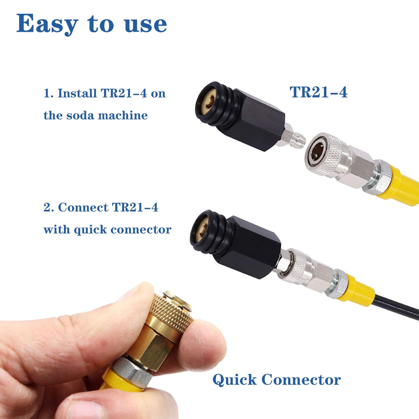 Co2 Tank Cylinder Direct Adapter (Gauge and Bleed Valve), CGA320 to TR21-4 Soda Machine Adapter with 60in High-Pressure Hose, Compatible for Soda Maker, Adapte to fizze/one touch/jet