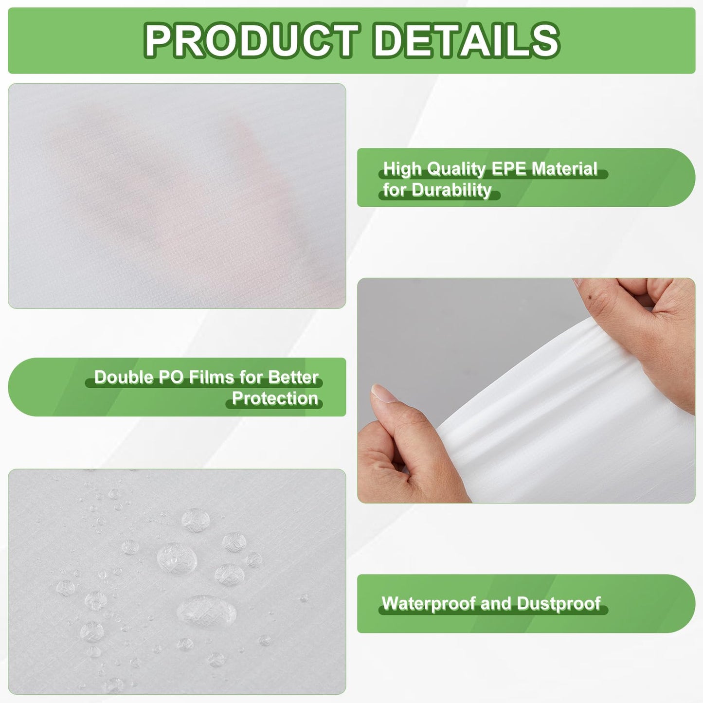 Dunzoom 20 Pcs 26 x 38 Inch Extra Large Foam Pouches, Cushion Foam Pouches for Moving, Moving Supplies Packing Wrap Bag for Large Dishes, Book, Photo Frame, Canvas Artwork and Fragile Items