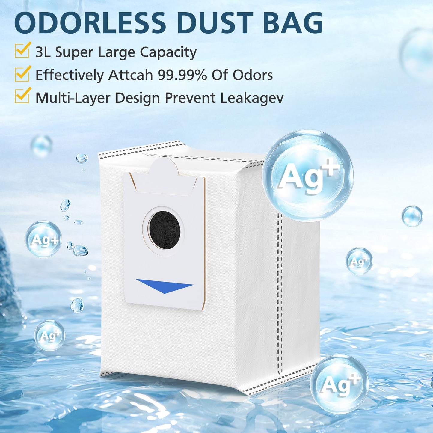 T30S Replacement Parts for ECOVACS DEEBOT T30S/T30S Pro Vacuum and Mop Accessories Kit, includes V-shaped brush, Mop pads, Hepa Filters, Dust Bags, and Side Brushs