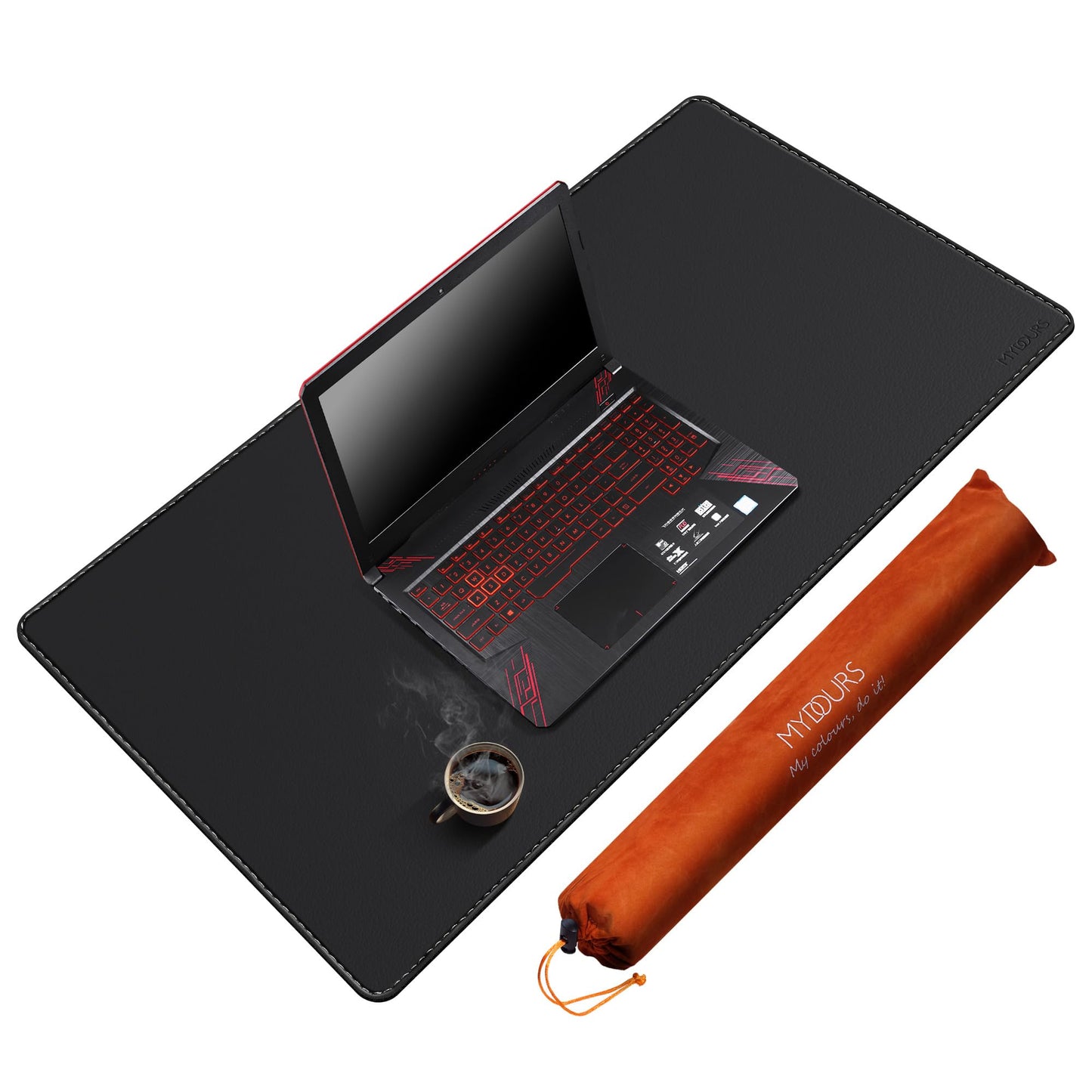 Mydours 36” x 24” Large Desk Mat - XL Desk Pad with PU Leather Surfaces - Extended Desk Mat for Home Office & Computer Workstation - Gaming Mouse pad for Keyboard & Laptop (Black)