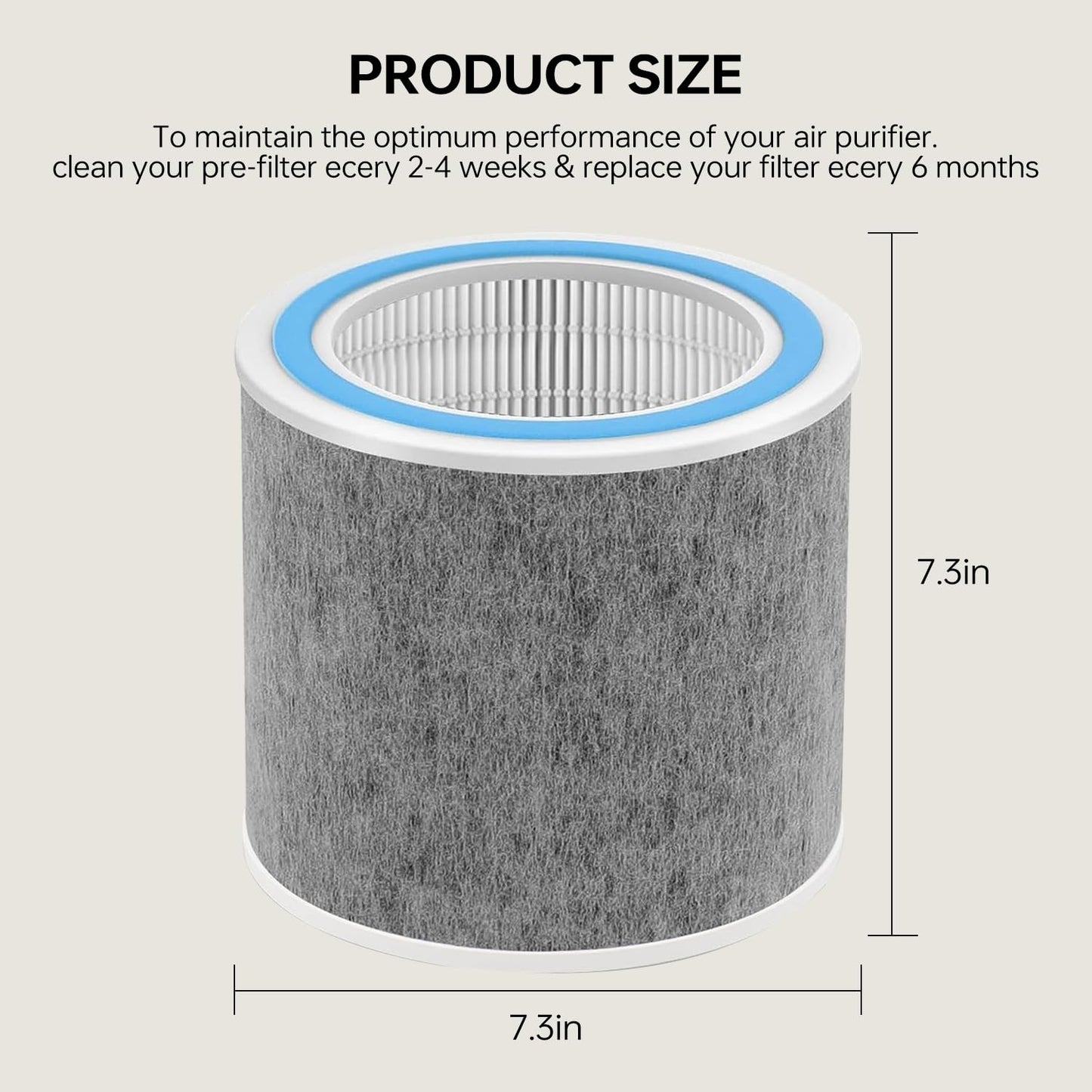 Doifyn 2 Pack HP102 Replacement Filter, Compatible with Shark HP102/HP102PET/HC450/HC451/HC452/HC455 /HP132/HP152 Air Purifier, True Filter for 99.97% of Particles Part Number #HE1FKPET,HE1FKBAS