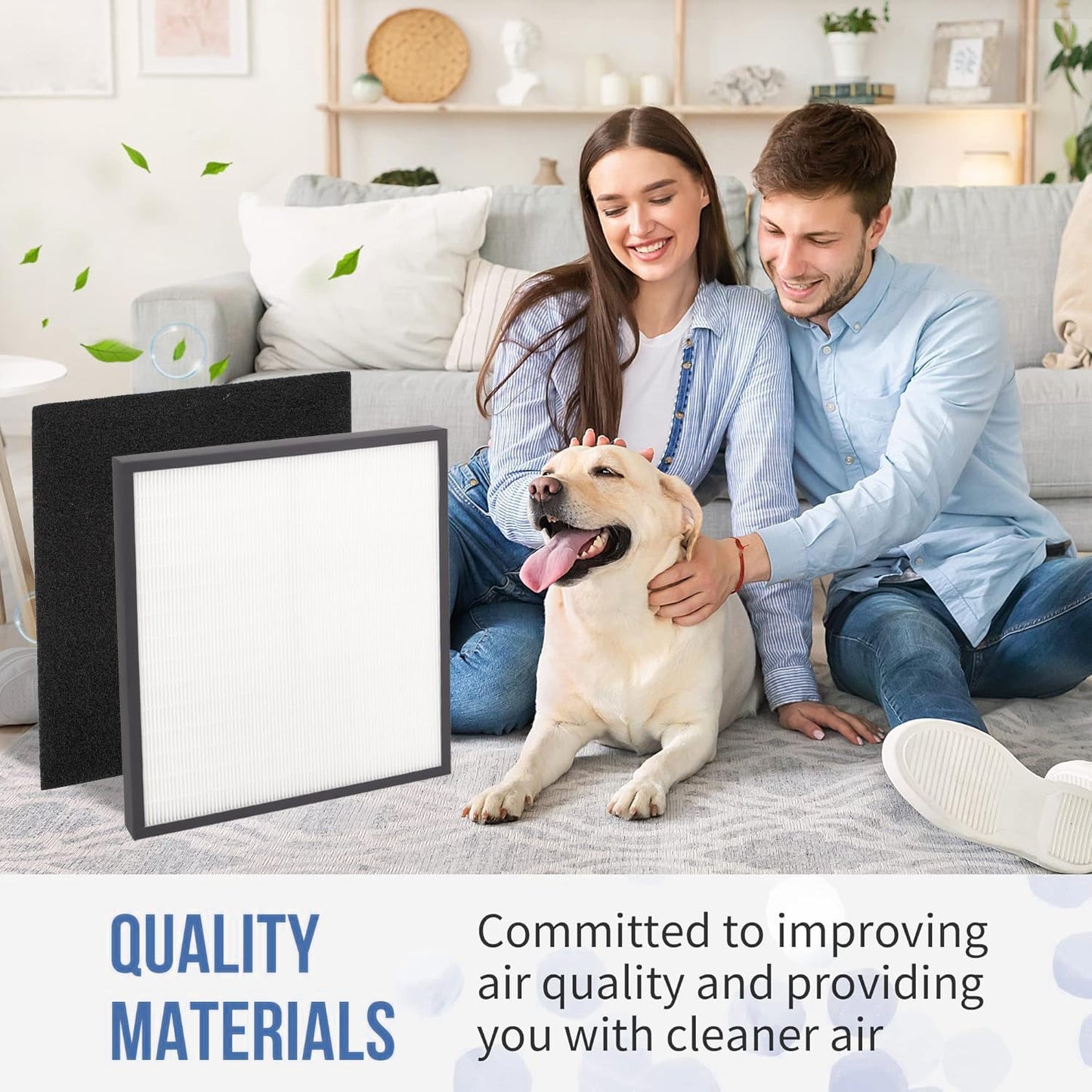Ecofort 30940 Replacement Filter Compatible with Hunter Air Purifiers, fits 30210 30214 30215 30216 30225 30244 30245 30260 30398 30400 30401 30402 30525 36260, 1 Premium Filter and 4 Pre-Fitlers