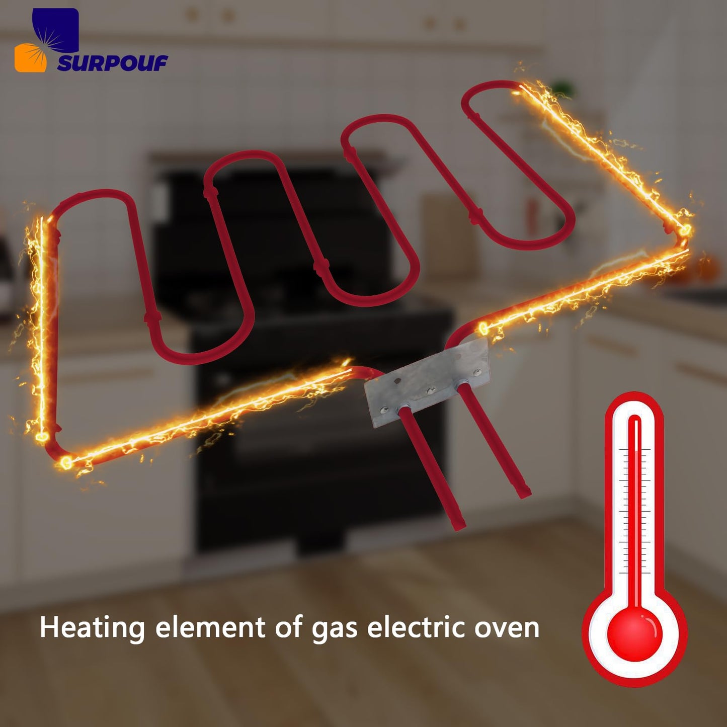 318254906 3400W Gas Electric Oven Heating Element Compatible with Electrolux Kenmore Frigidaire Electric Ranges Replace 1259831 318254901 AP4298966 PS1992188 (1pc 318254906 3400W)