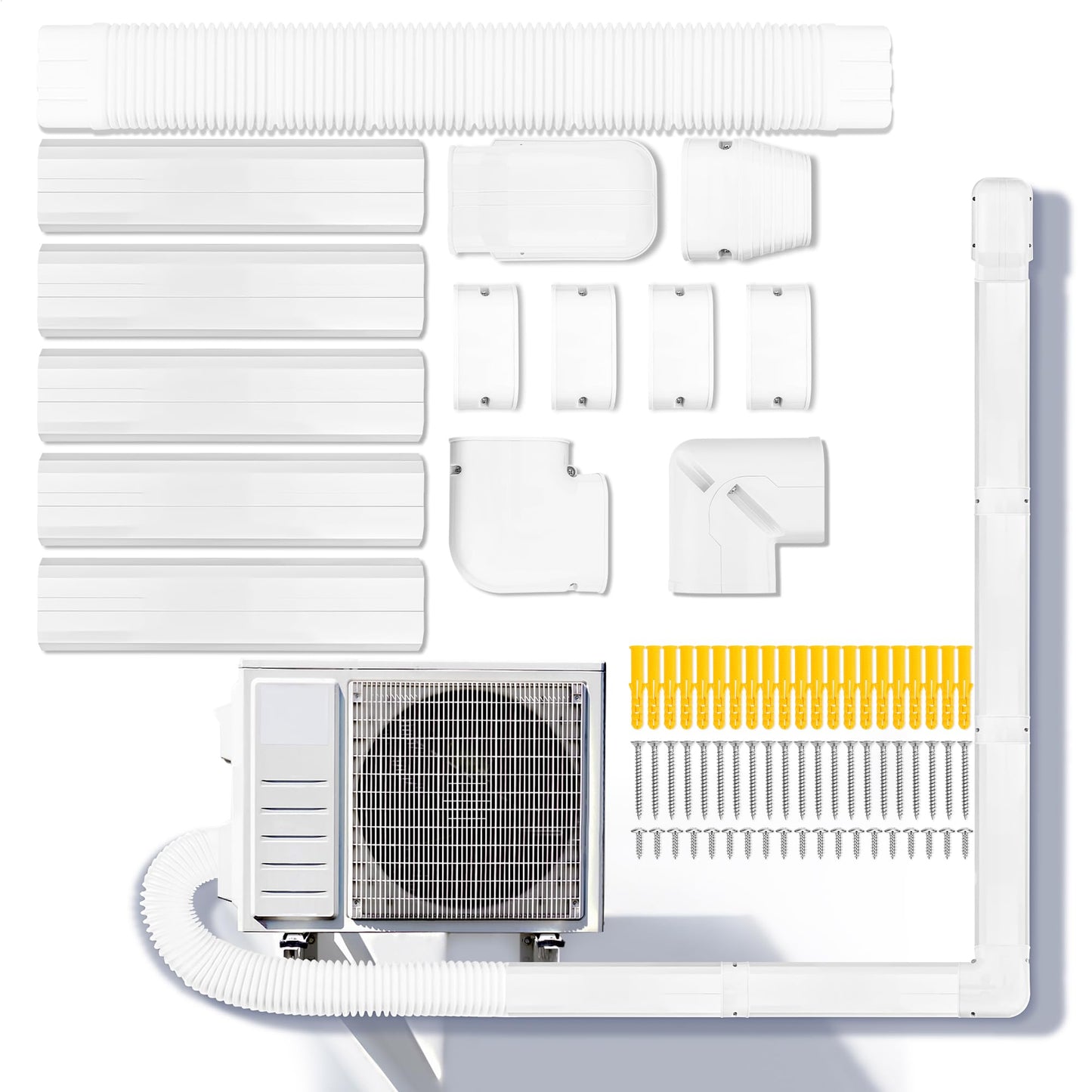 Windspeed 4" 10Ft Mini Split Line Set Cover Upgrade Mini Split Covers for Outside Units Mini Split Cover Suitable for Mini Split, Air Conditioner, Central AC, HAVC and Heat Pumps