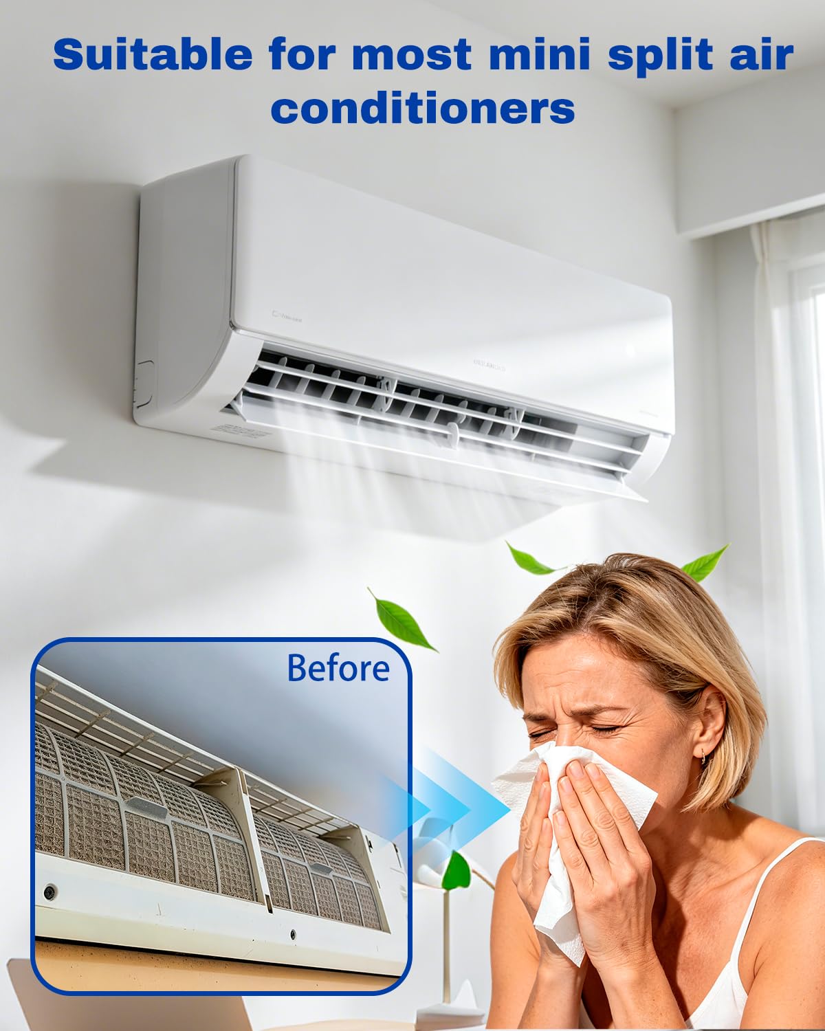 Piemow Mini Split Cleaning Kit - 14 Pcs Air Conditioner Cleaning Accessories, AC Flush Kit Includes 2L High Pressure Sprayer, Split Clean Bag, Drain Hose, Brush and More