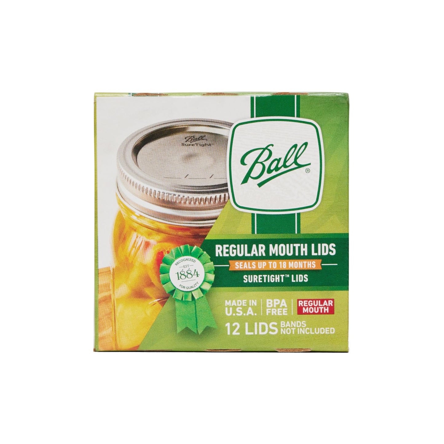 Ball Regular Mouth Lids for Glass Mason Jars, Used for Canning, Pickling, Juice, Jam, Jelly 12-Count, Pack of 8 (96-Lids Total)