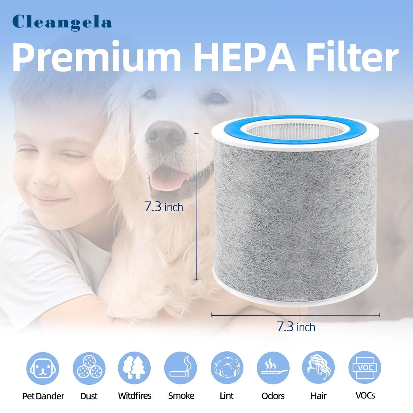 HP102 Replacement Filter Compatible with Shark Air Purifier HP100 HP102 HP102PET HP132 HC450 HC451 HC452 HC455 2 Pack Filter Replacement Compare to Part #HE1FKBAS HE1FKPET HE1FKBASMB