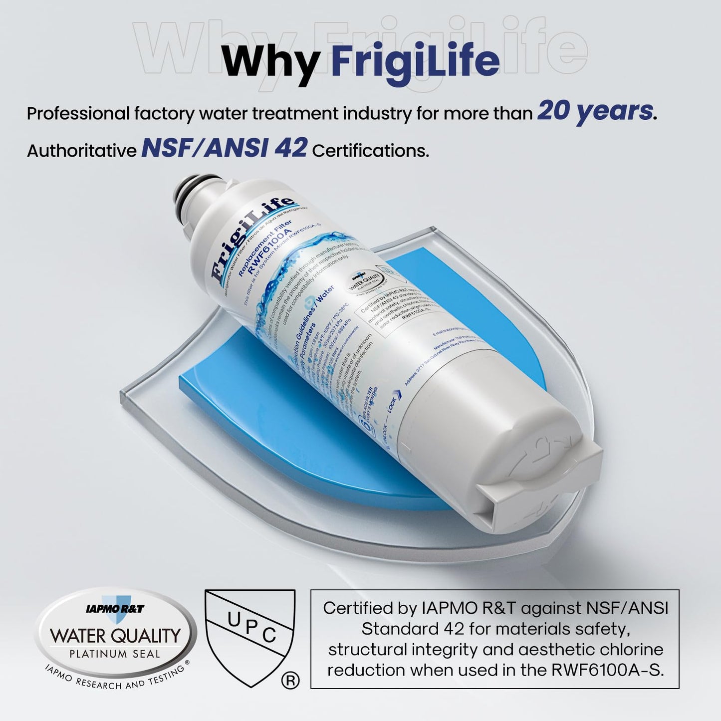 FrigiLife BORPLFTR55 Replacement for Bosch Ultra Clarity Pro BORPLFTR50, 12033030, 12028325, 11025825, 11032531, B36CT80SNS, B36CL80ENS, WFC100MF, WFS200MF, RA450022, 2PACK