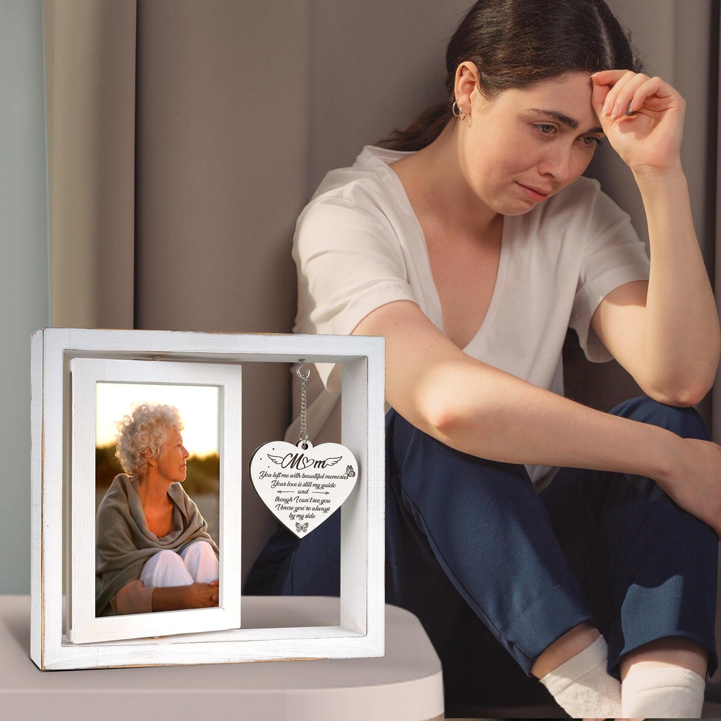 Vetbuosa Memorial Gifts for Loss of Mom, Sympathy Picture Frame, Sympathy Gifts for Loss of Mother, Grief Condolence Bereavement Remembrance Gift,Fits 4x6 In Photo