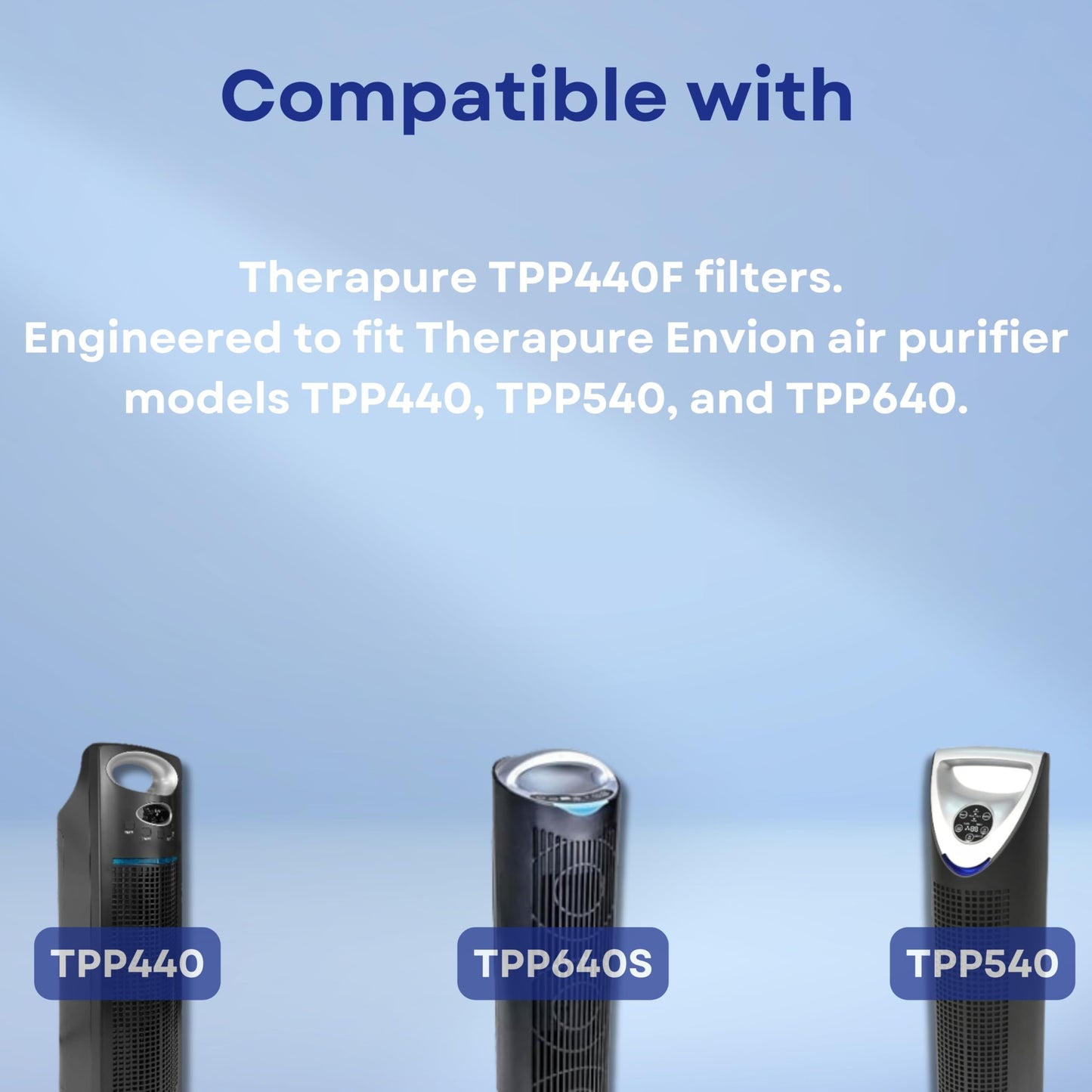 Nispira TPP440 TPP440F Filter Replacement for Envion Therapure TPP540 TPP640 TPP640S AP200 Air Purifier True HEPA with Activated Carbon, 2 Packs