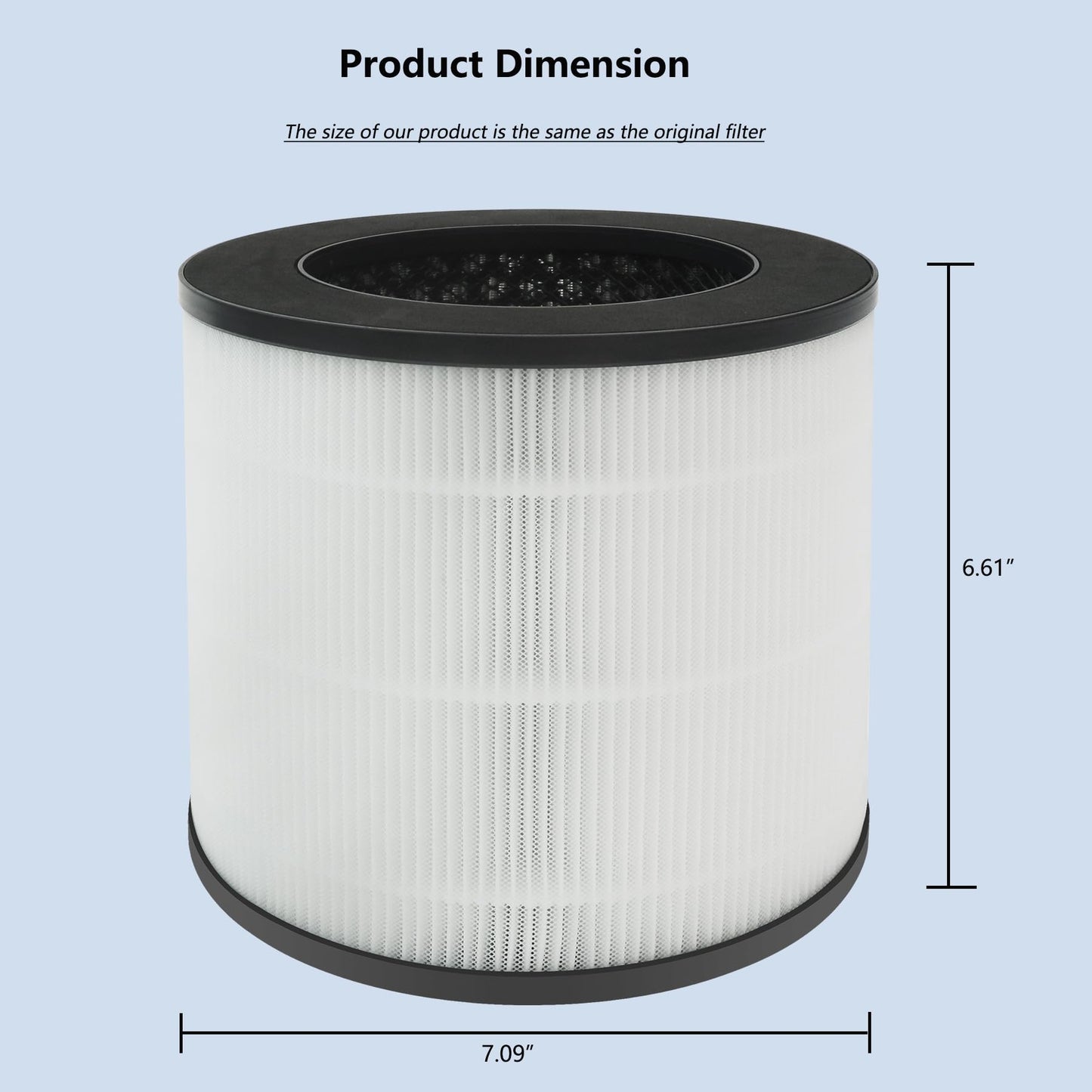 BesReyDa 4 Pack 14 Replacement Filter Compatible with MA Series 14/14B/14W Air PuriFier, 3-in-1 Filtration Contains Pre-Filter, True H13 HEPA and Activated Carbon (4 Pack)