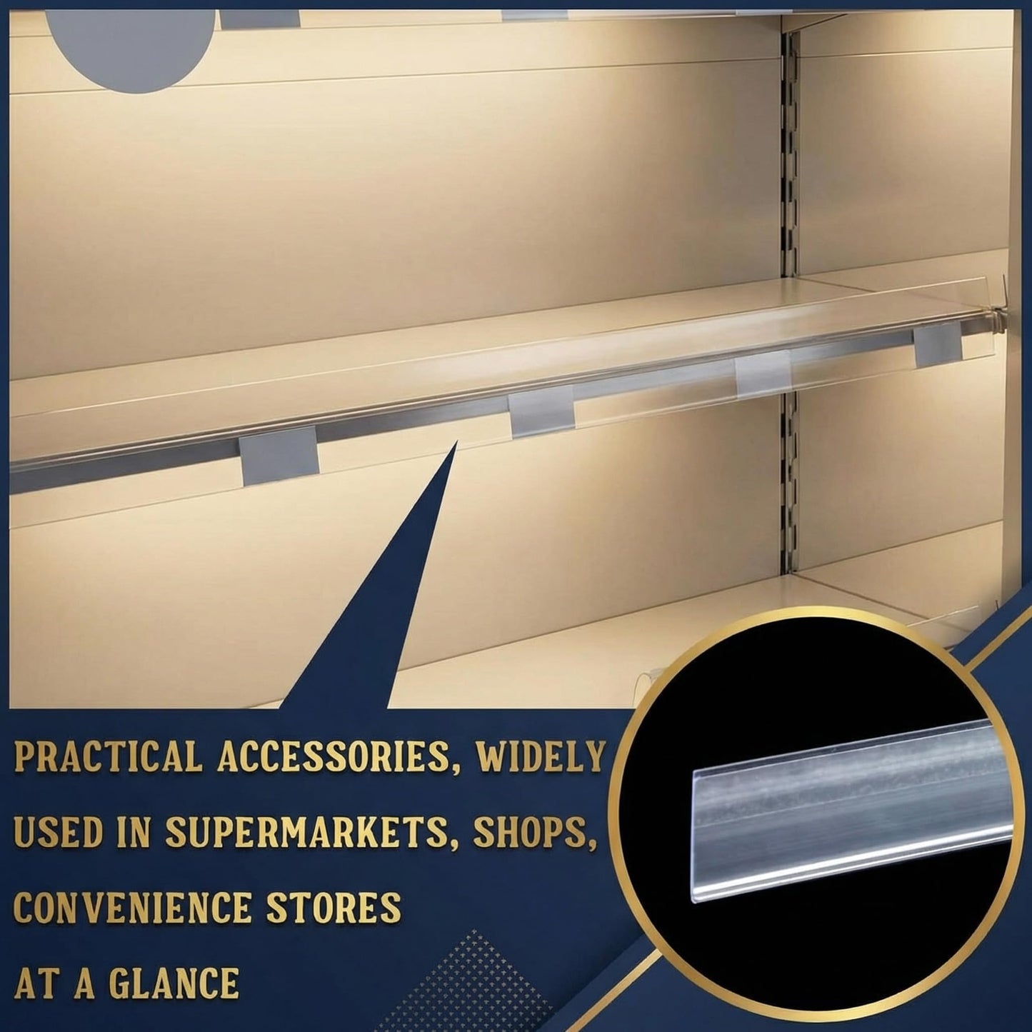 Fainne 25 Pcs Shelf Label Strips 1.5''H x 48" L Self Adhesive Shelf Label Holder Gondola Price Tag Stick on Plastic Clear Ticket Channel for Metal Wood Plastic Rack(White)