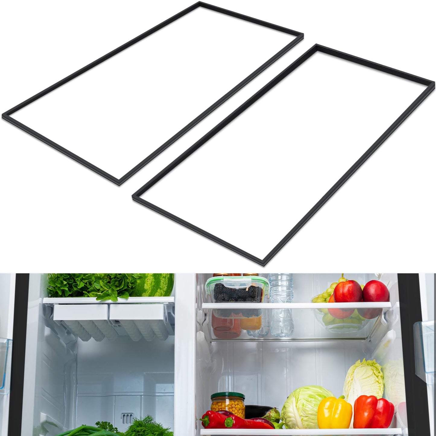 Innconee 2 Pcs Refrigerator Door Gasket Compatible with 810803 25-3/4" x 54-1/8" Freezer Door Seal Magnetic Refrigerator Replacement Parts Compatible with Gdm-49/t-49 Freezer Parts Accessories