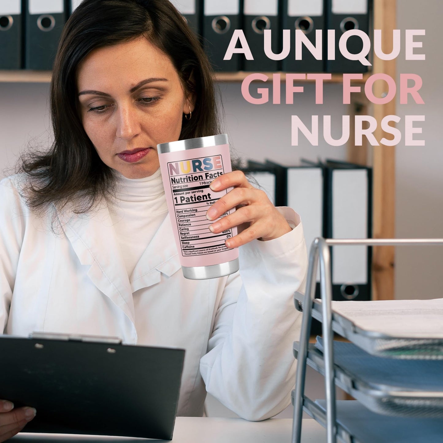 Nurse Gifts for Women - Gift For Nurses - Nurse Rn Lpn Practitioner Gift - Gifts for Retirement, Birthday, Graduation, Appreciation Nursing Student Ideas - Nutrition Facts 20Oz Cup Tumbler Mug