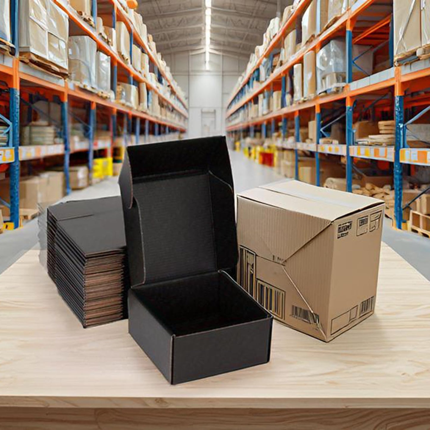 DUZCLI Small Shipping Boxes 8x8x4 Inch (25 Pack) - Sturdy Black Corrugated Cardboard Boxes for Small Business, Ecommerce, Mailing & Packaging | Recyclable Gift & Storage Boxes