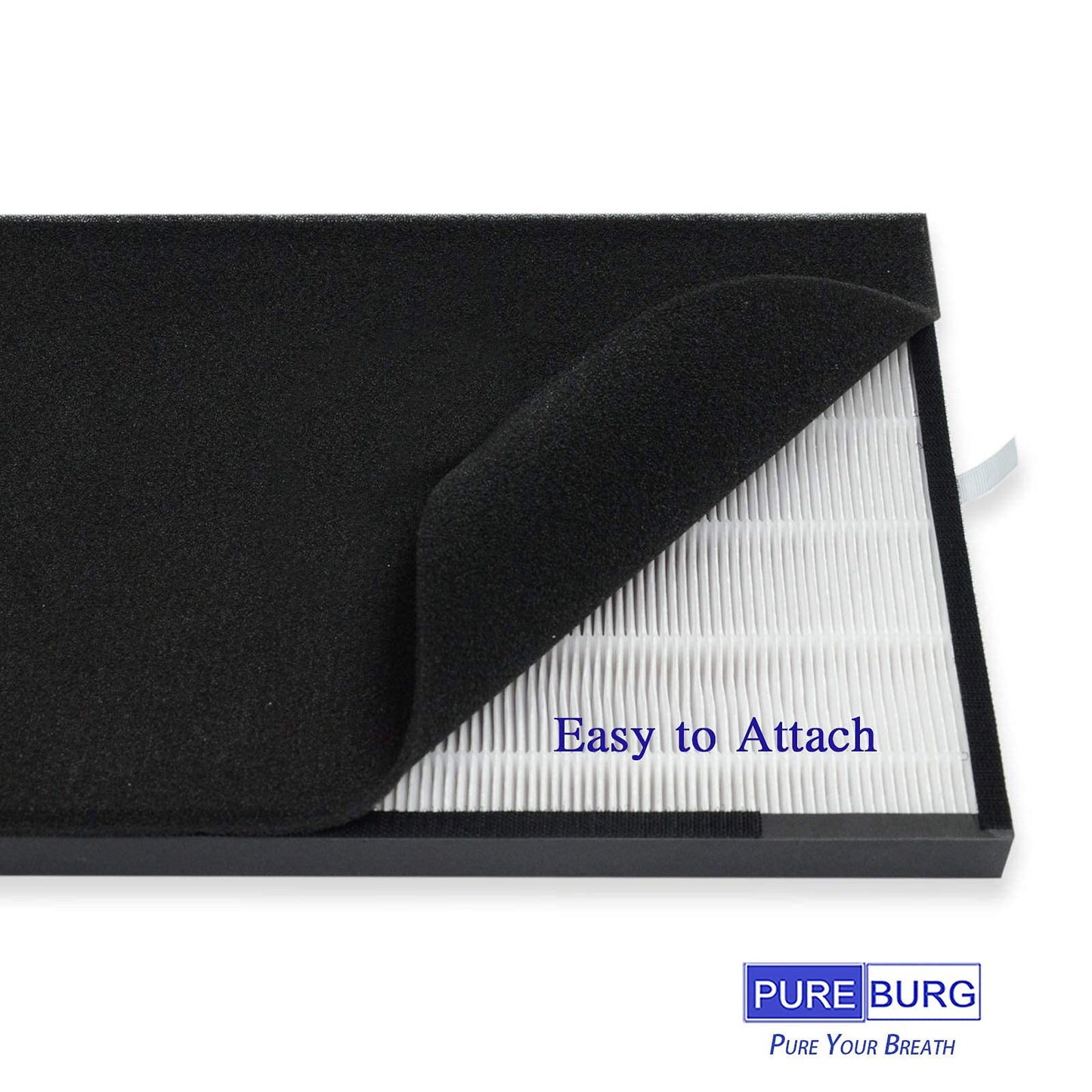 PUREBURG Replacement Filter Compatible with Oransi OV200 Air Purifier Parts RF200, H13 True HEPA and Activated Carbon, Pack of 2