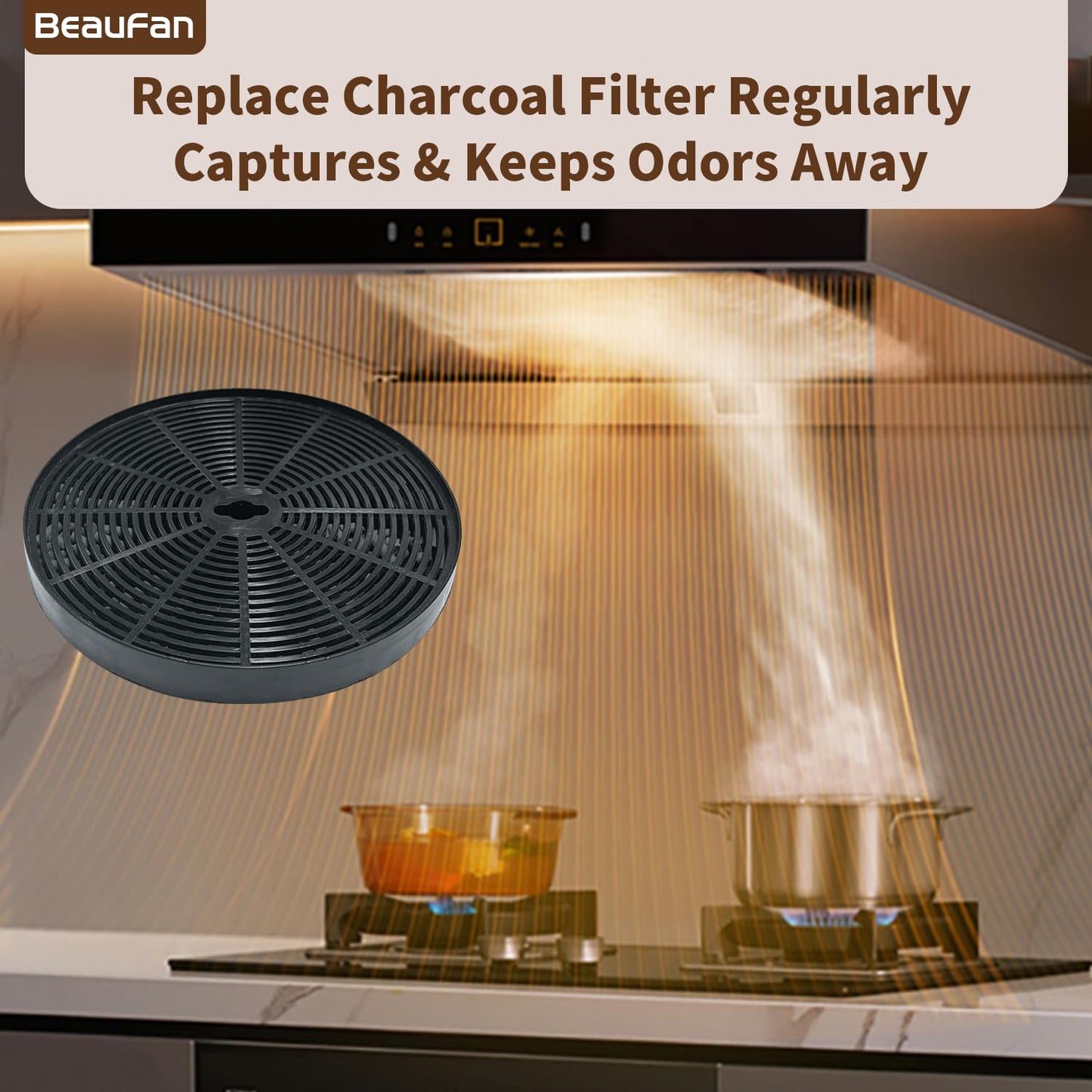 Beaufan 4 Pack Range Hood Filter Compatible with Hauslane Models IN-R100SS-30, WM-530SS-30, WM-530SS-36, WM-538SS-30, WM-538SS-36, WM-590SS-30, WM-630SS-30, WM-630SS-36, CFI001, CFI007