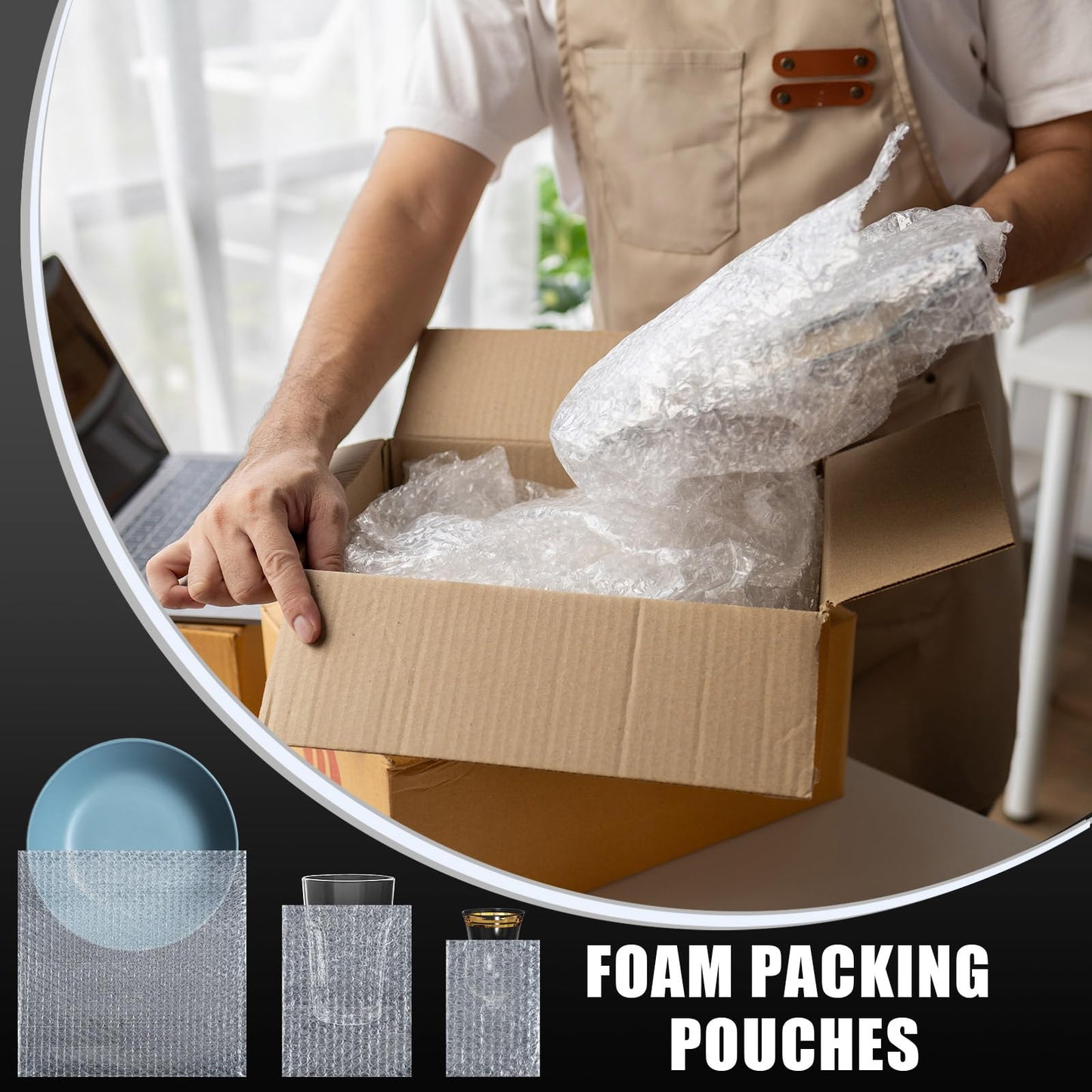 100 Pcs 5 Sizes Bubble Pouches Bags Bubble Bags for Shipping Packing Cushion Wrap Pockets Moving Supplies for Dishes and Glasses, China Cups, Glassware Mugs Packaging(Mixed Size,Clear)