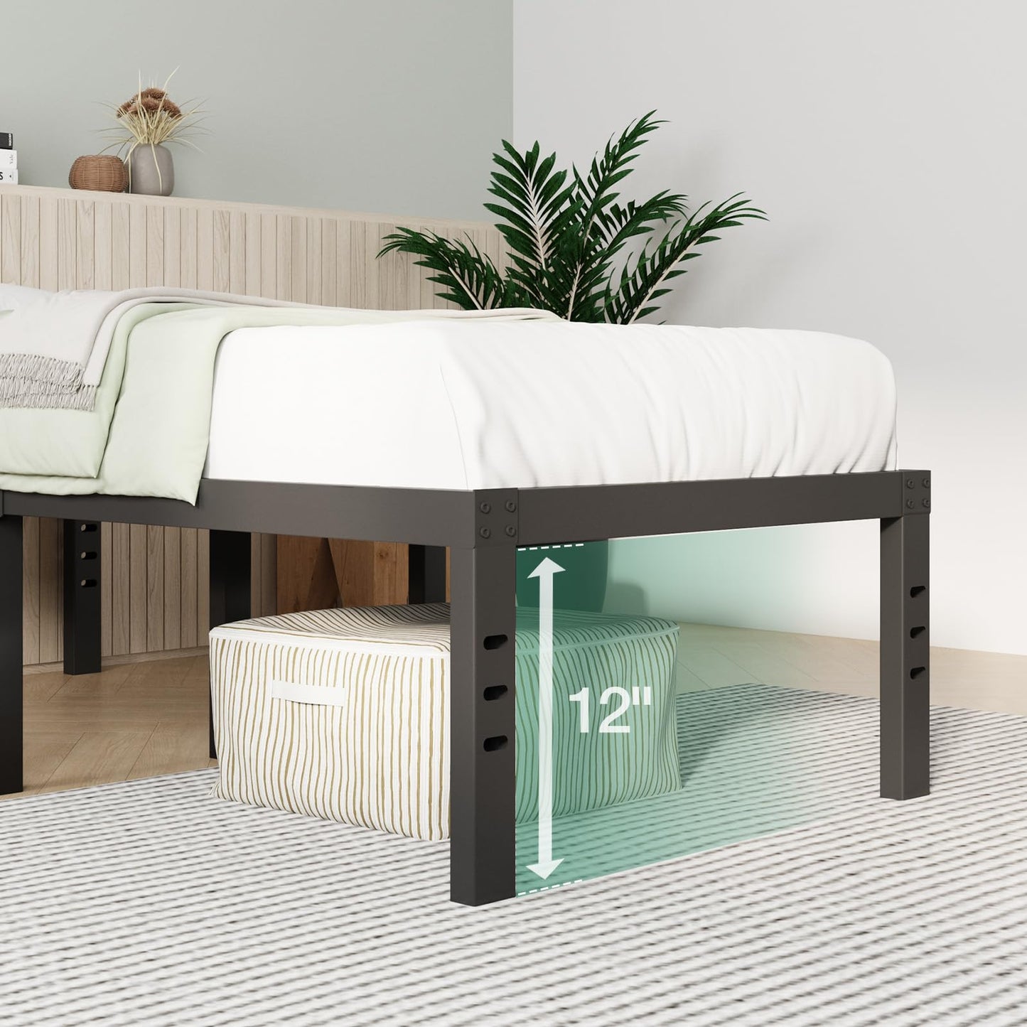 Novilla Twin Bed Frame, 14 Inch Metal Platform Bed Frame Twin Size with Storage Space Under Bed, Heavy Duty Steel Slat Support, Easy Assembly, No Box Spring Needed