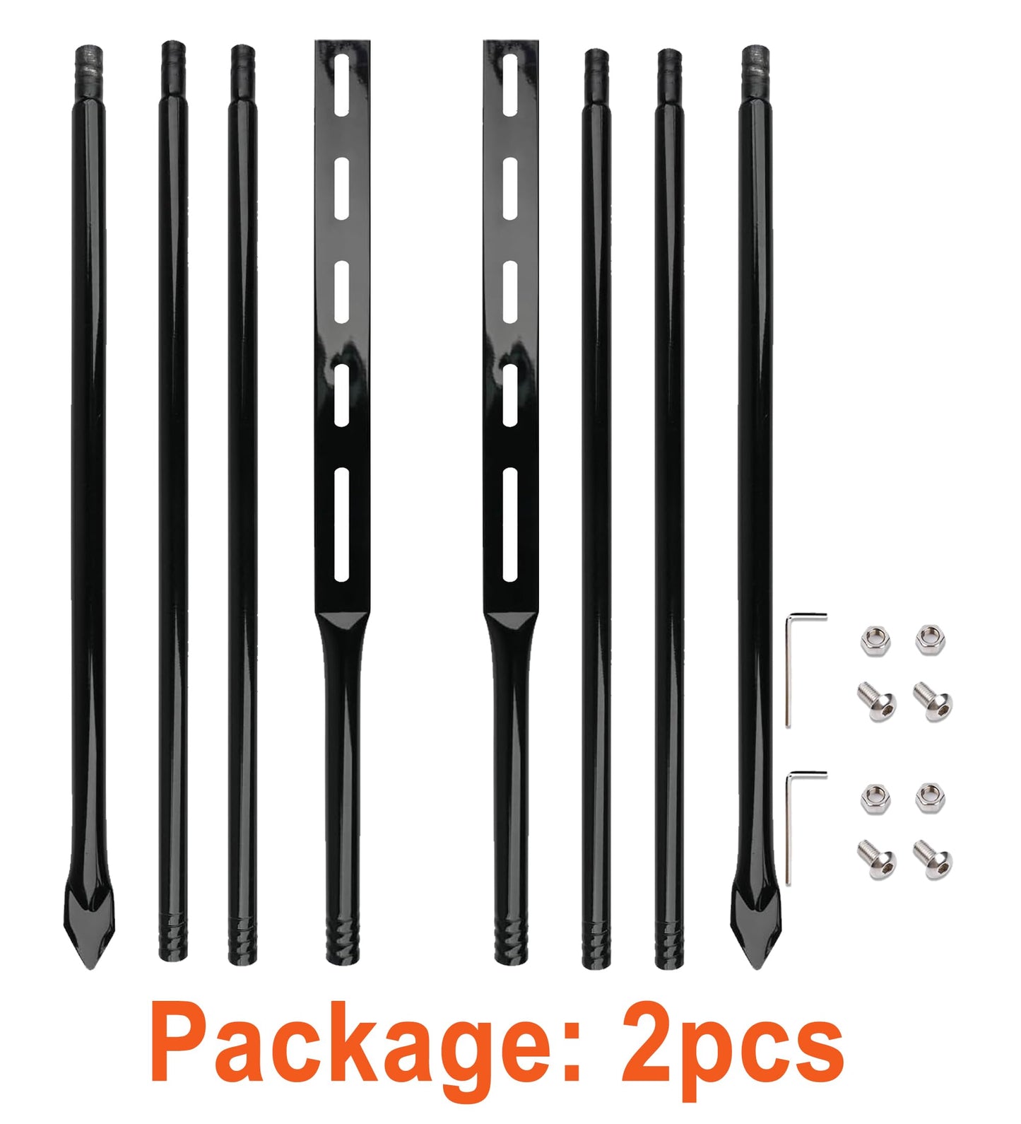 Metal Stakes for Yard Signs, 72-Inch Heavy Duty Posts, Black, 2-Pack