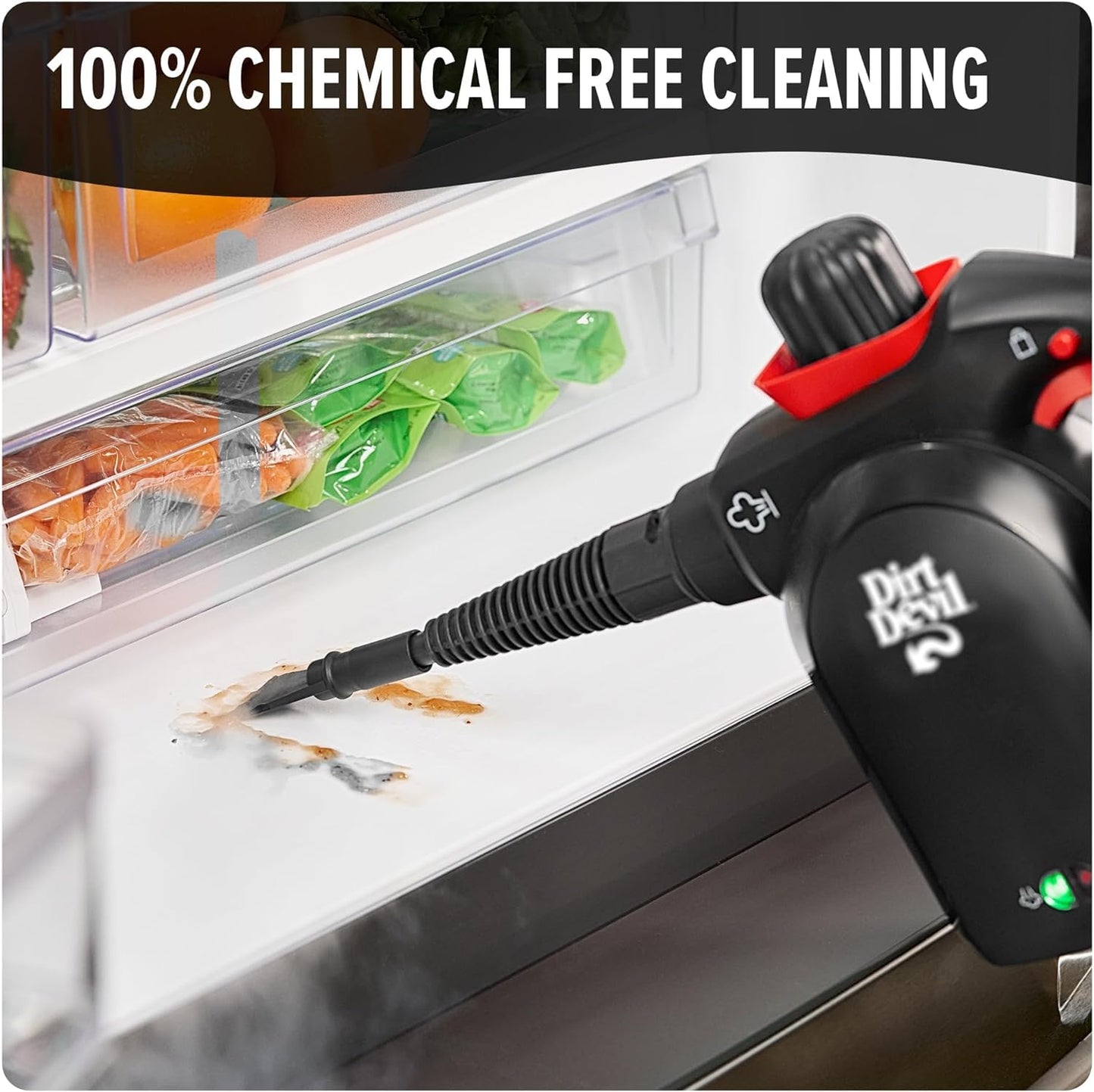 Dirt Devil 7-in-1 Handheld Steamer, Pressurized Steam Cleaner for Home Use, XL Water Tank, Includes Specialized Cleaning Tools, Portable Steam Cleaner for Bathroom, Clothes, Furniture and More
